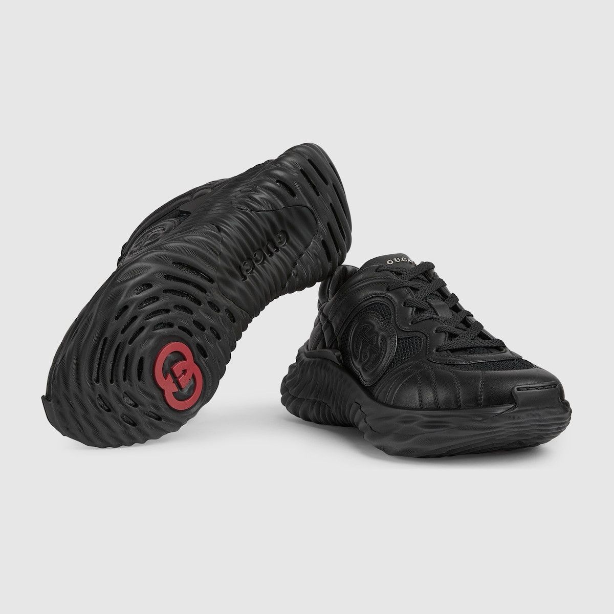 Gucci o1mt1gz0925 Men's Gucci Ripple Sneakers in Black Size US 14 / EU 47 - 4 Thumbnail