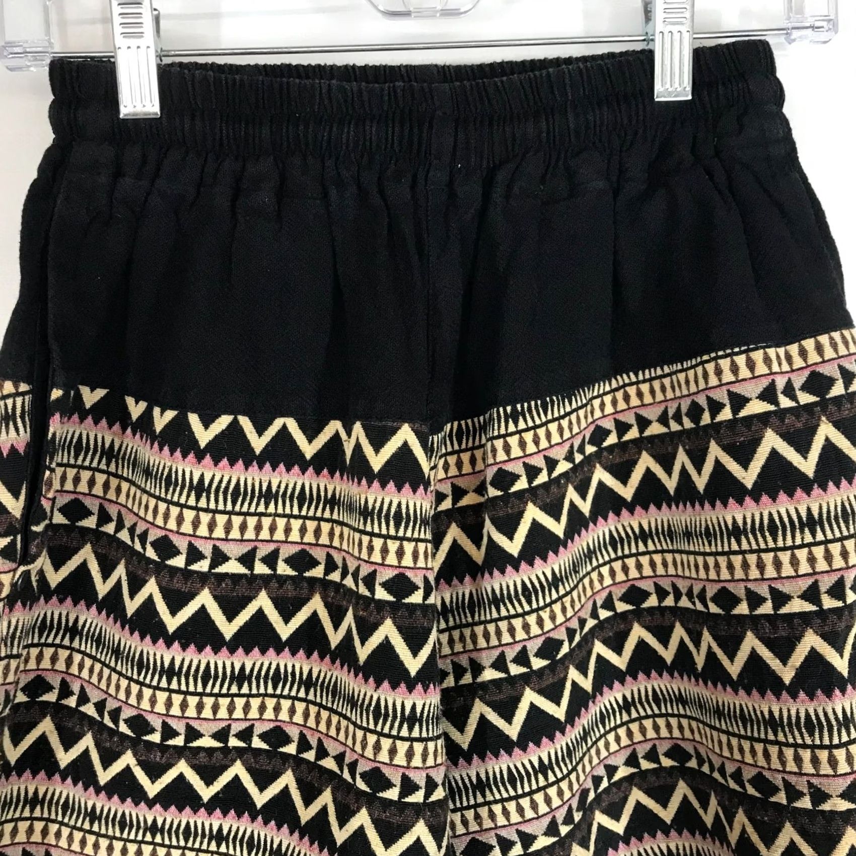 Vintage VIRBLATT SHORTS Mens SMALL MEDIUM BLACK ELASTIC WAIST COTTON HIPPIE Size US 29 - 2 Thumbnail