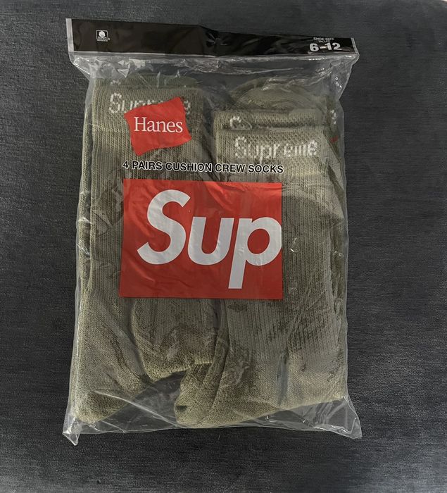 Supreme Supreme X Hanes Olive Socks 4 Pack | Grailed