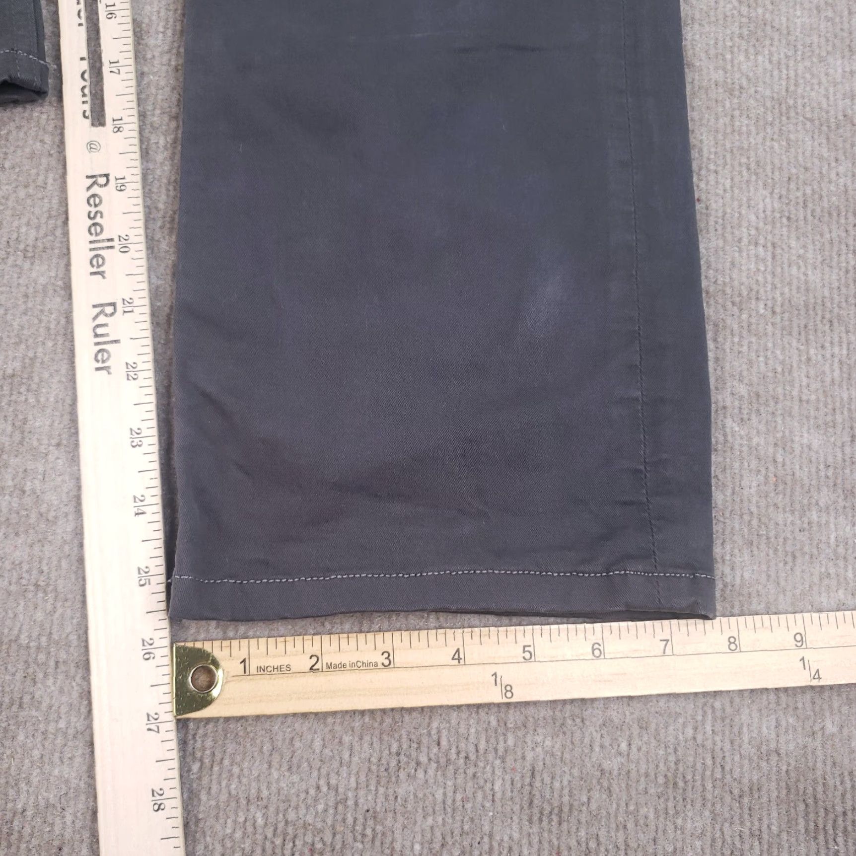 Paige Paige Mens Chino Pants 33x25 Extra Large XL Gray Flat Front Casual Straight Size US 33 - 3 Thumbnail