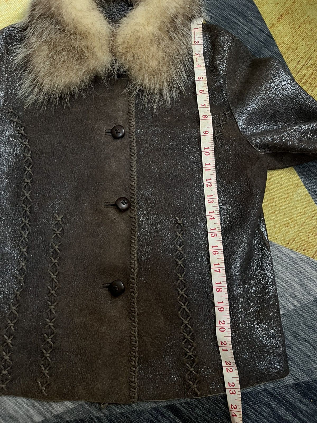 14th Addiction 1990s white bear corp fur leather boho shearling jacket #C1 Size M / US 6-8 / IT 42-44 - 12 Thumbnail
