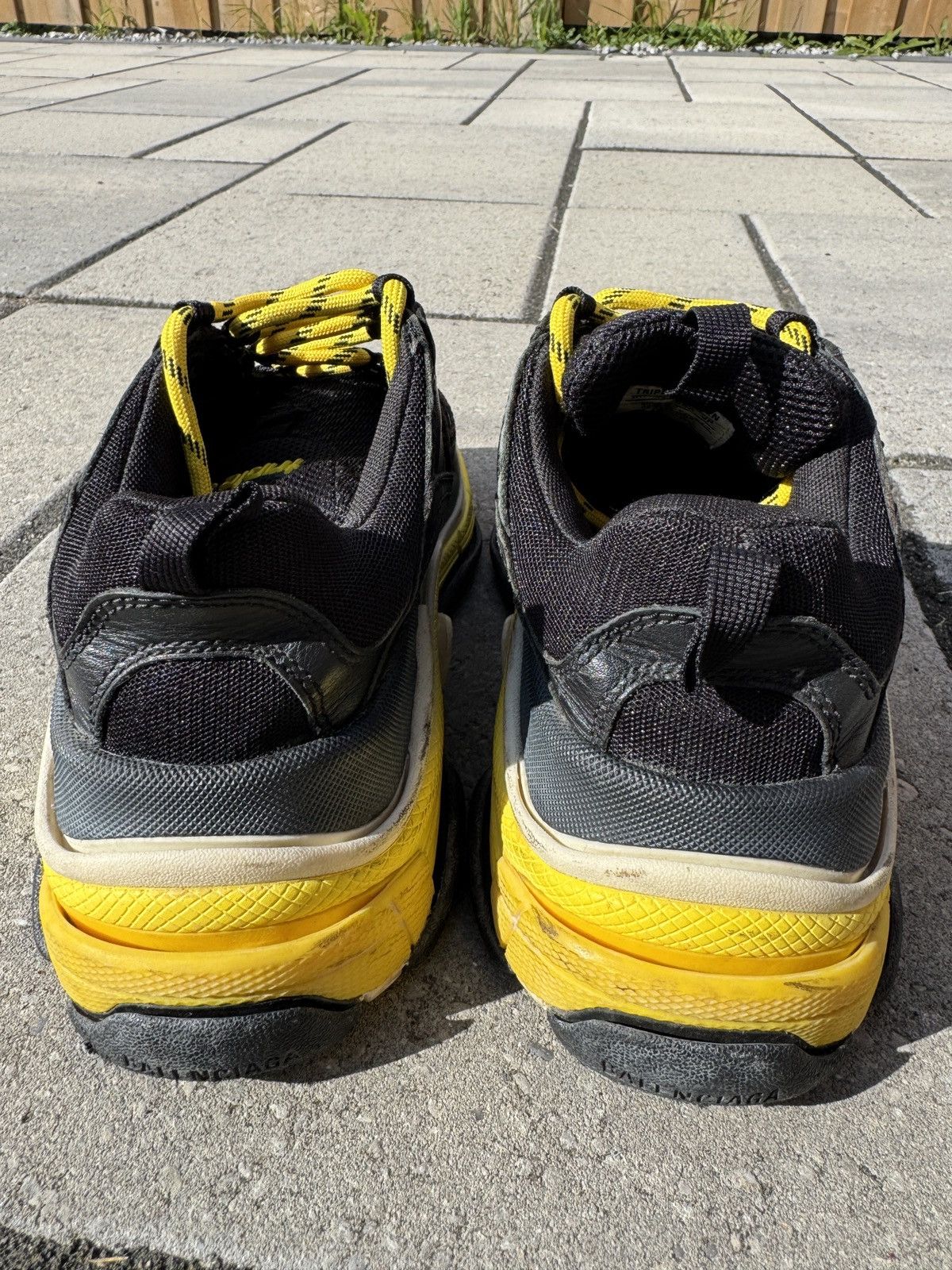 Balenciaga Balenciaga Triple S Distressed Sneakers Black/Yellow Size US 7 / IT 37 - 12 Thumbnail