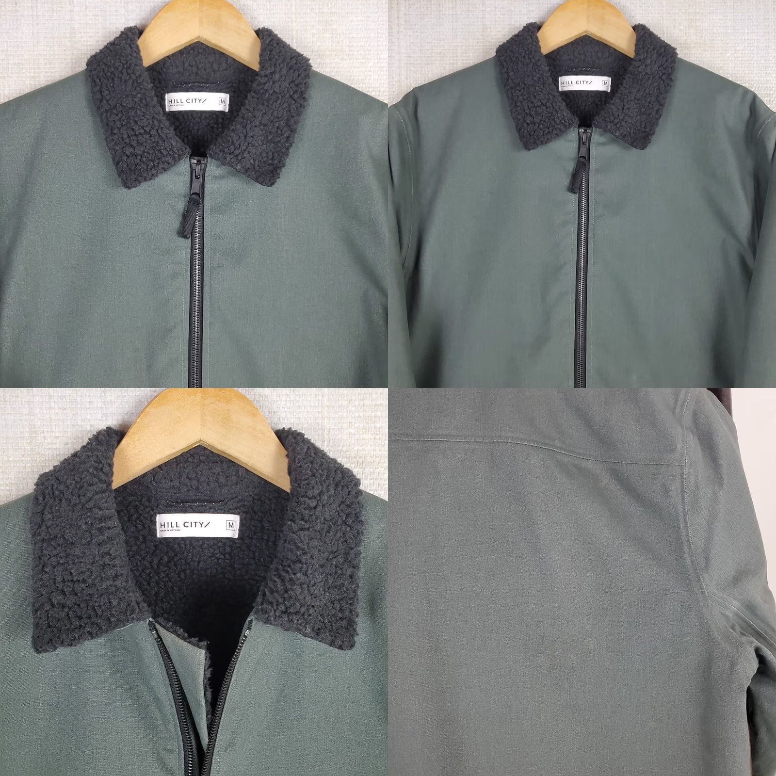 Vintage Hill City Mens Jacket Gray Canvas Sherpa Lined Full Zip, Medium, Cotton Canvas Workwear, Coat, Pockets, Wind/Water Resistant Size US M / EU 48-50 / 2 - 9 Thumbnail