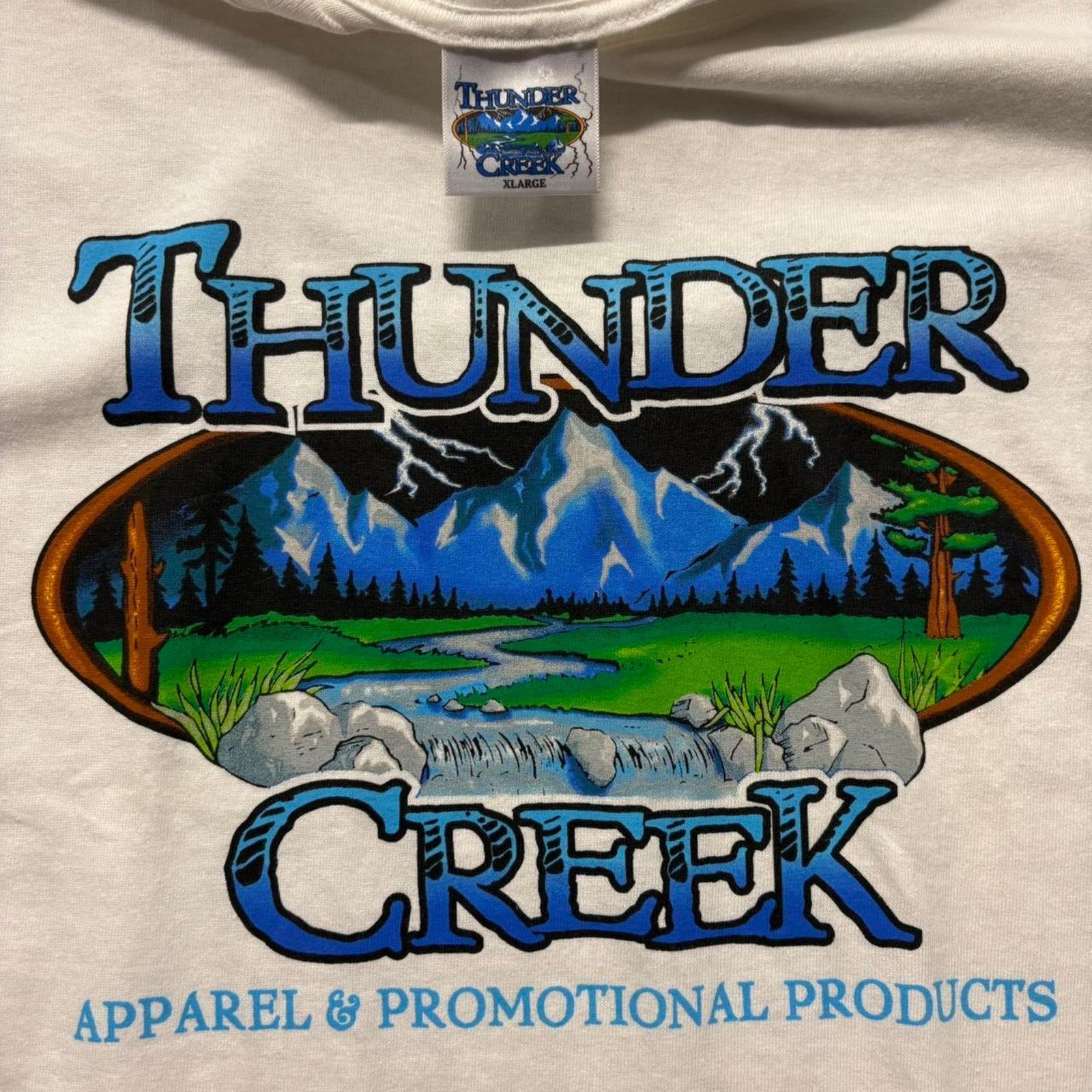 Japanese Brand × Vintage Crazy Vintage Y2K Thunder Creek Apparel Logo Graphic T Shirt Size US XL / EU 56 / 4 - 4 Thumbnail