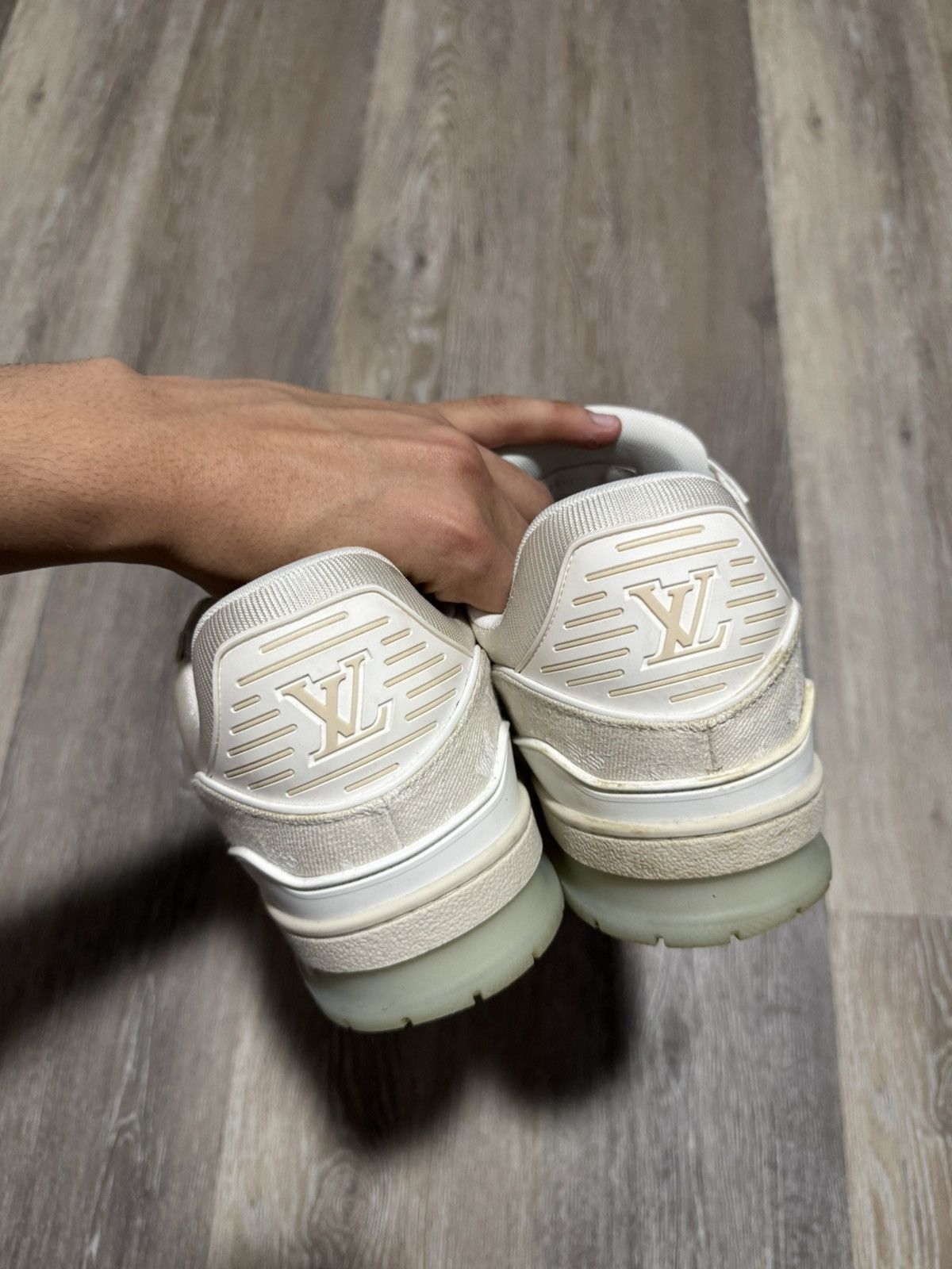 Louis Vuitton Cream denim Louis Vuitton trainers Size US 10.5 / EU 43-44 - 4 Thumbnail