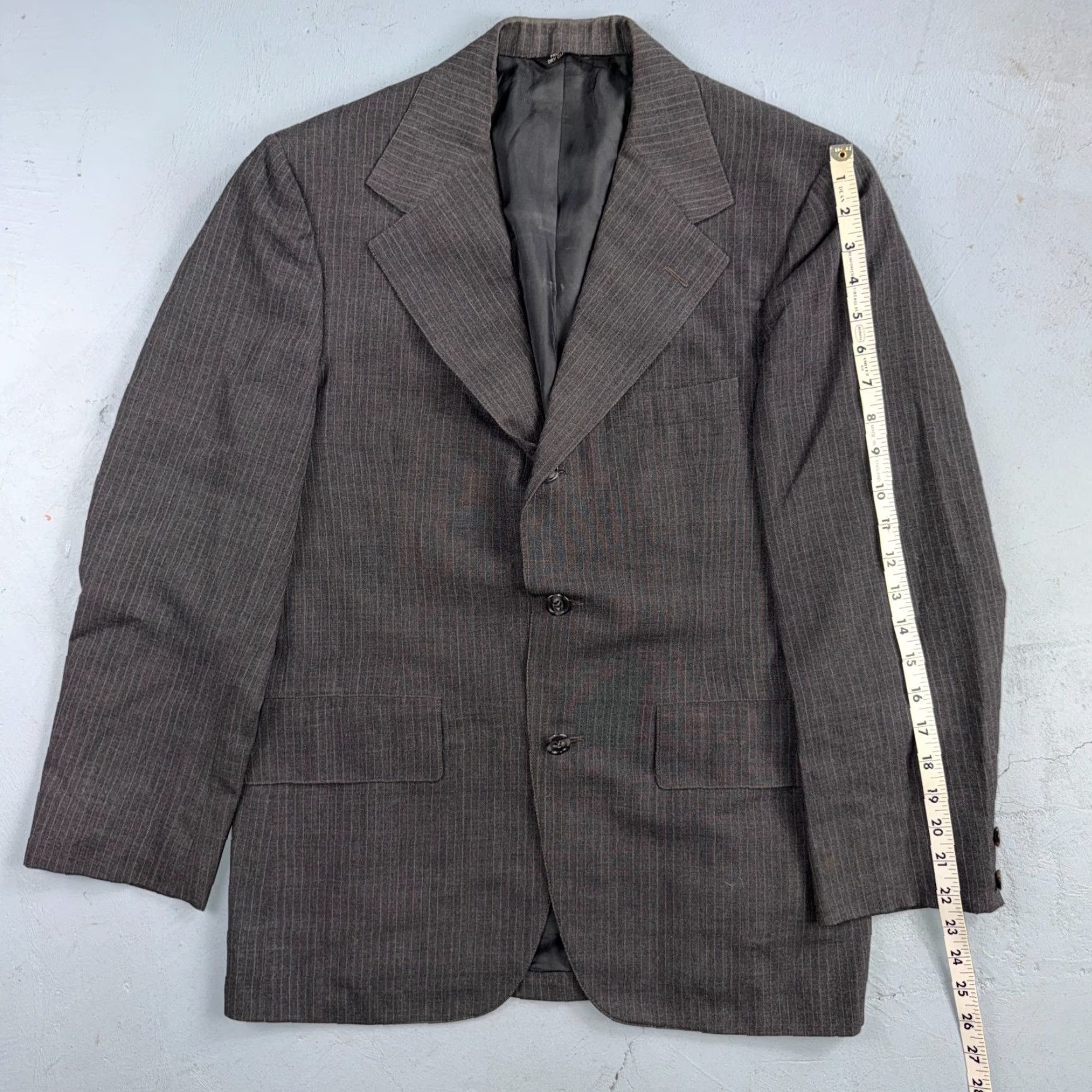 Vintage 1960s 1950s VTG Mens 2 PC Suit 38 Jacket Coat Pants Gray Union Wool Rockabilly Size 38R - 2 Thumbnail