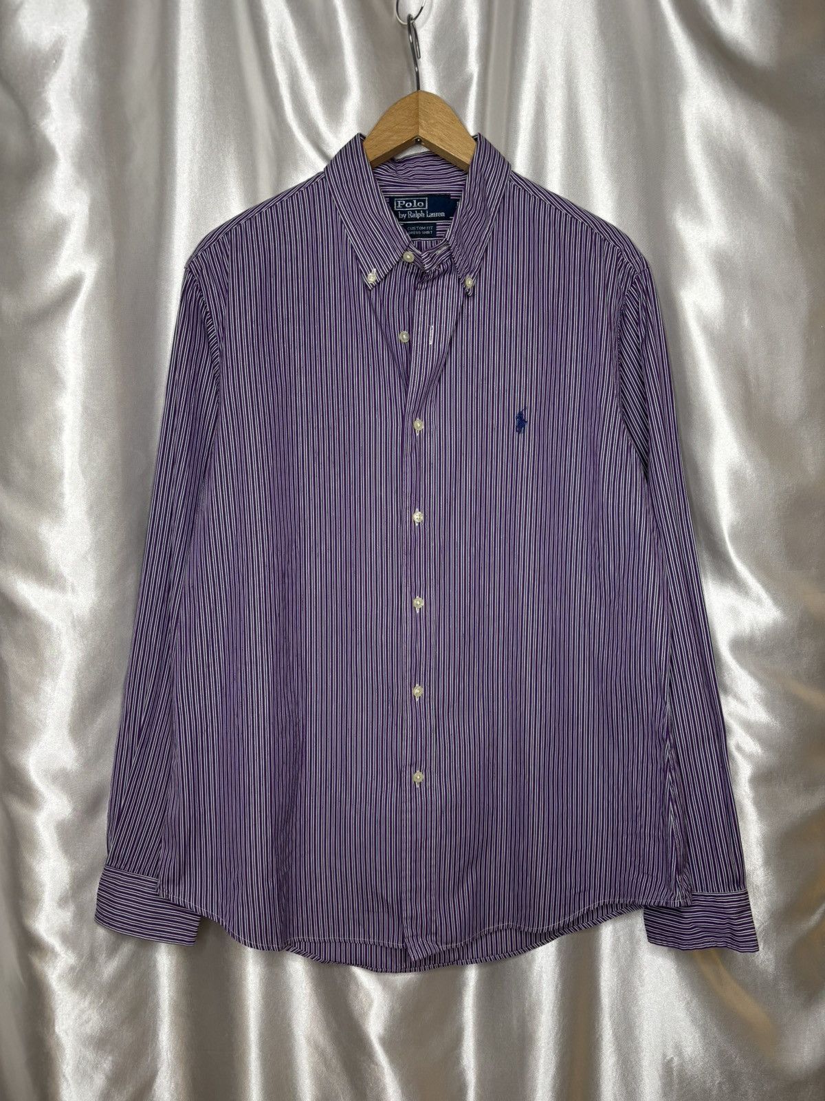 Polo Ralph Lauren × Ralph Lauren × Vintage vintage purple striped button up shirt Polo Ralph Lauren Size US L / EU 52-54 / 3 - 1 Thumbnail
