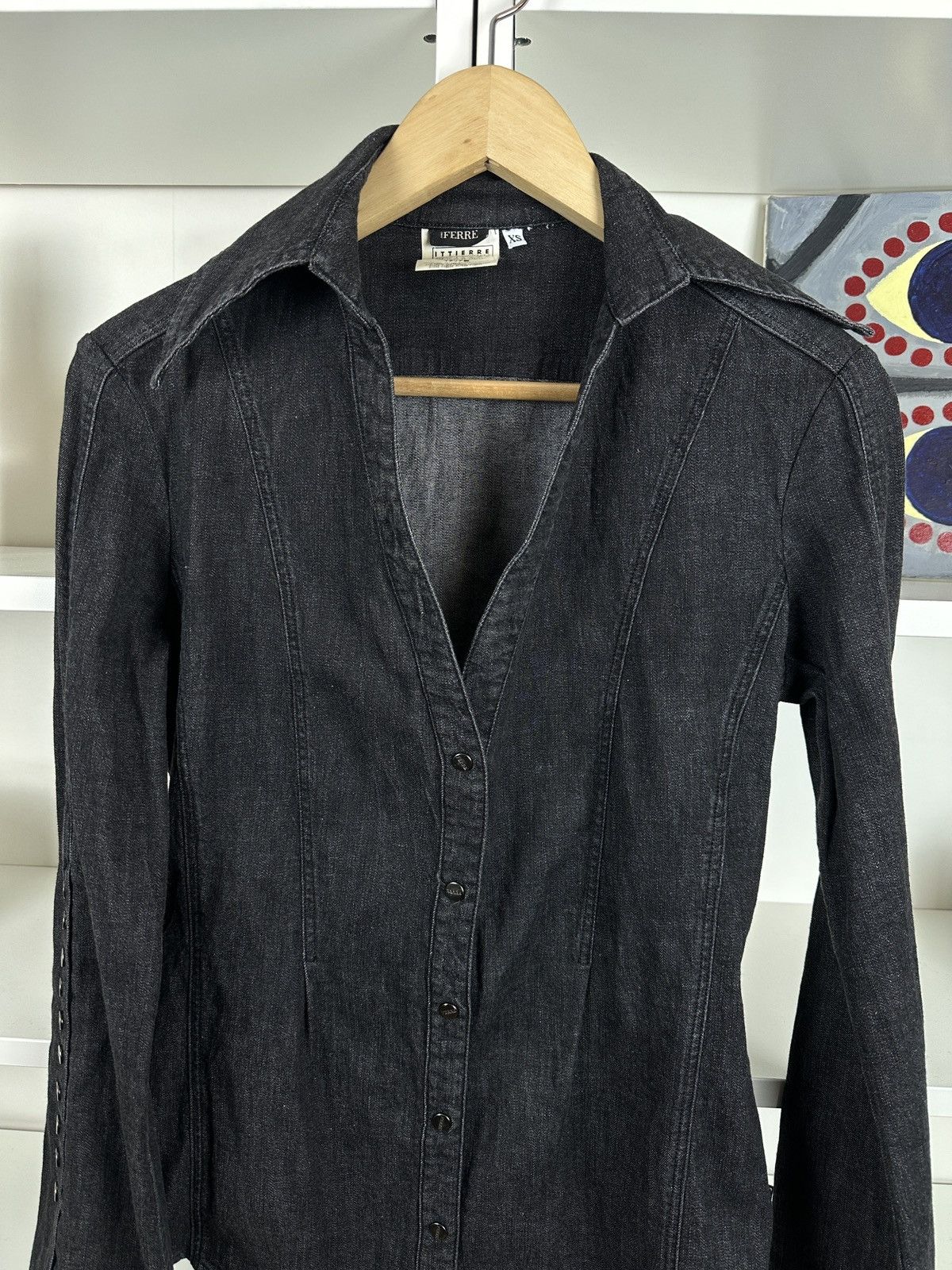 Gianfranco Ferre Gianfranco Ferre grey denim button up shirt Size S / US 4 / IT 40 - 5 Thumbnail