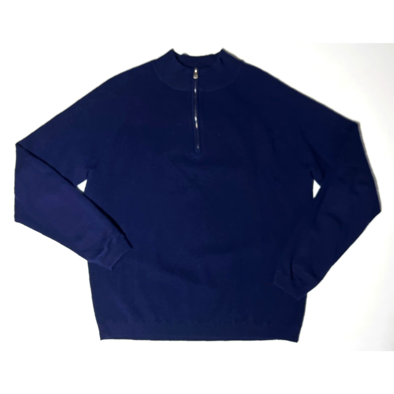 Peter Millar Peter Millar Crown Crafted 1/4 Zip Pullover Sweater Mens L Navy Wool Blend Long Sleeve Size US L / EU 52-54 / 3 - 4 Thumbnail