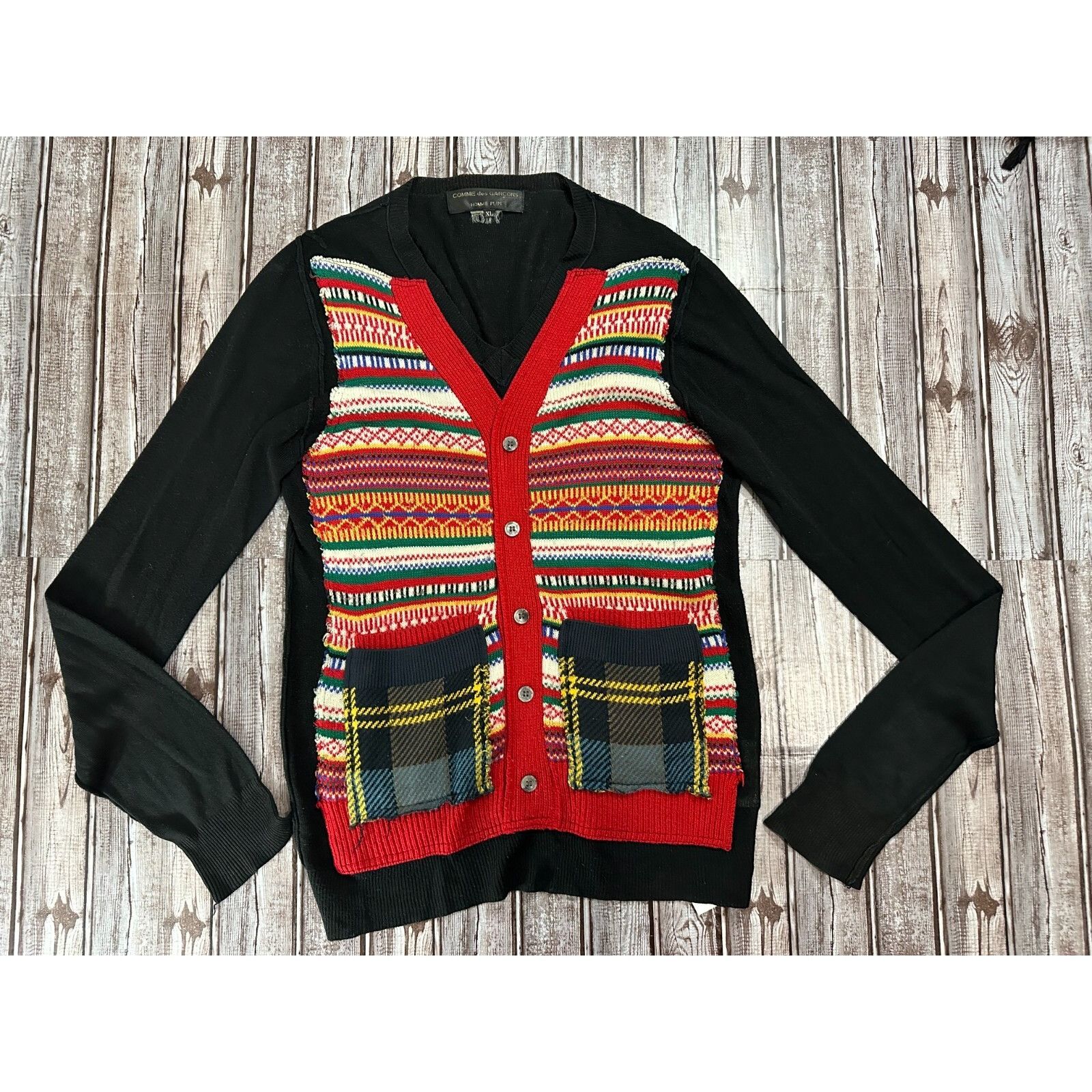 Comme des Garcons Comme des Garcons Cotton Cardigan Plaid Red Black Size XL Ja Size XL / US 12-14 / IT 48-50 - 1 Thumbnail