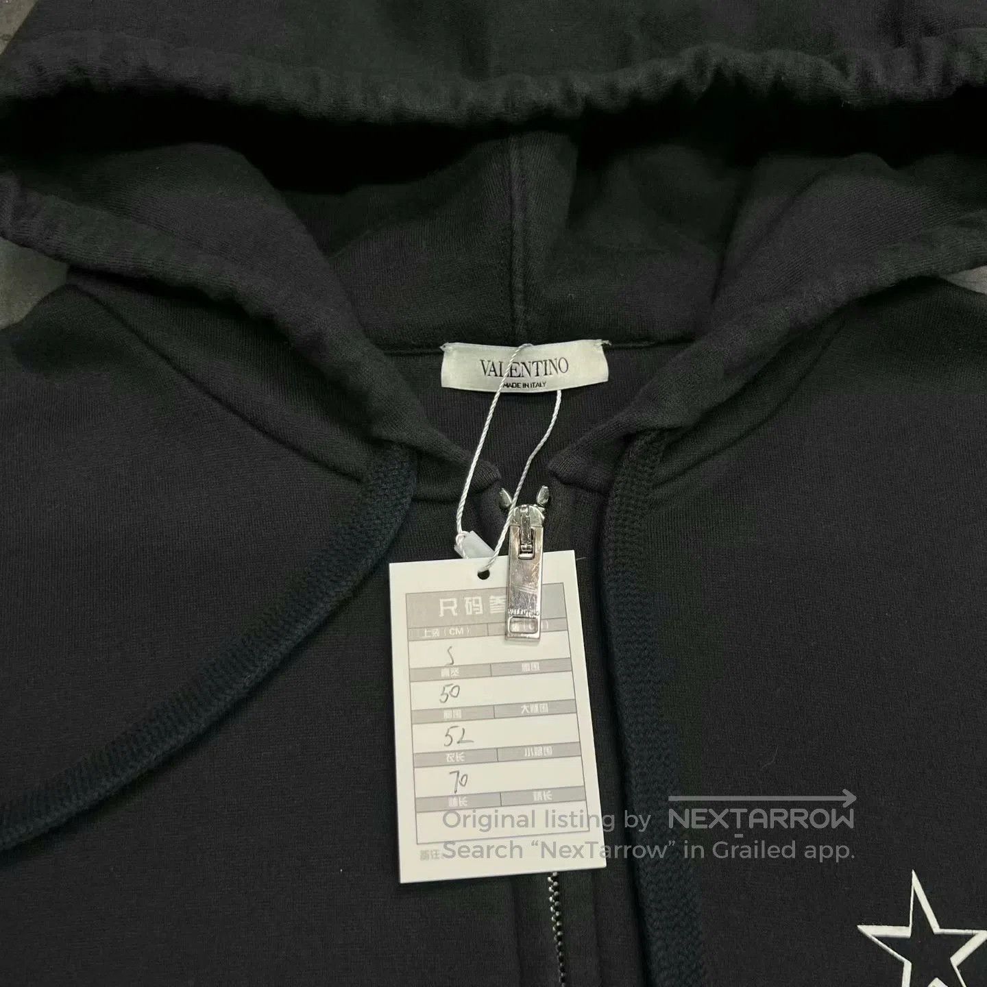 Valentino valentino black zip-up hooded sweatshirt. Size US S / EU 44-46 / 1 - 5 Thumbnail