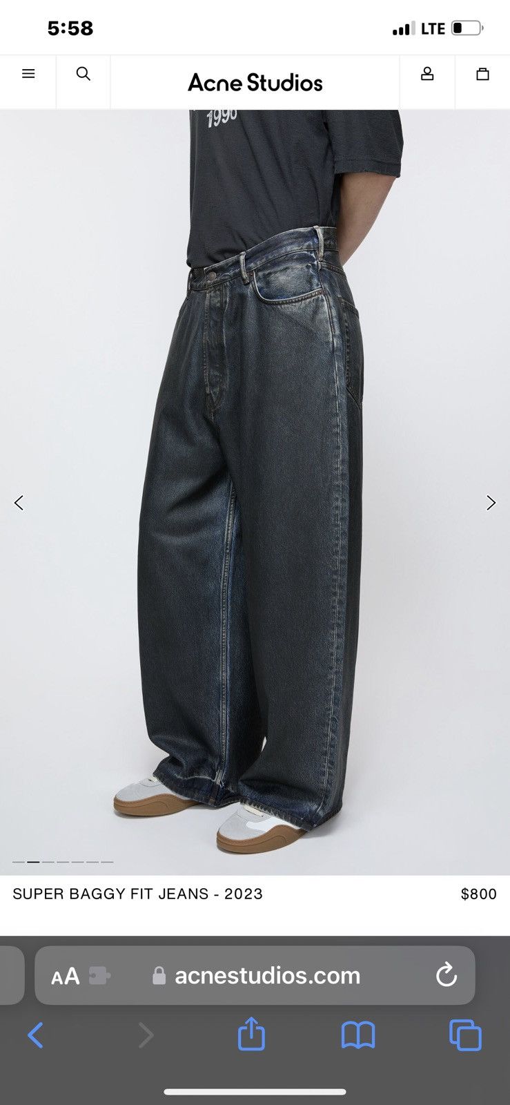 Acne Studios × Designer Acne Studios Super Baggy Fit 2023 Size US 34 / EU 50 - 6 Thumbnail