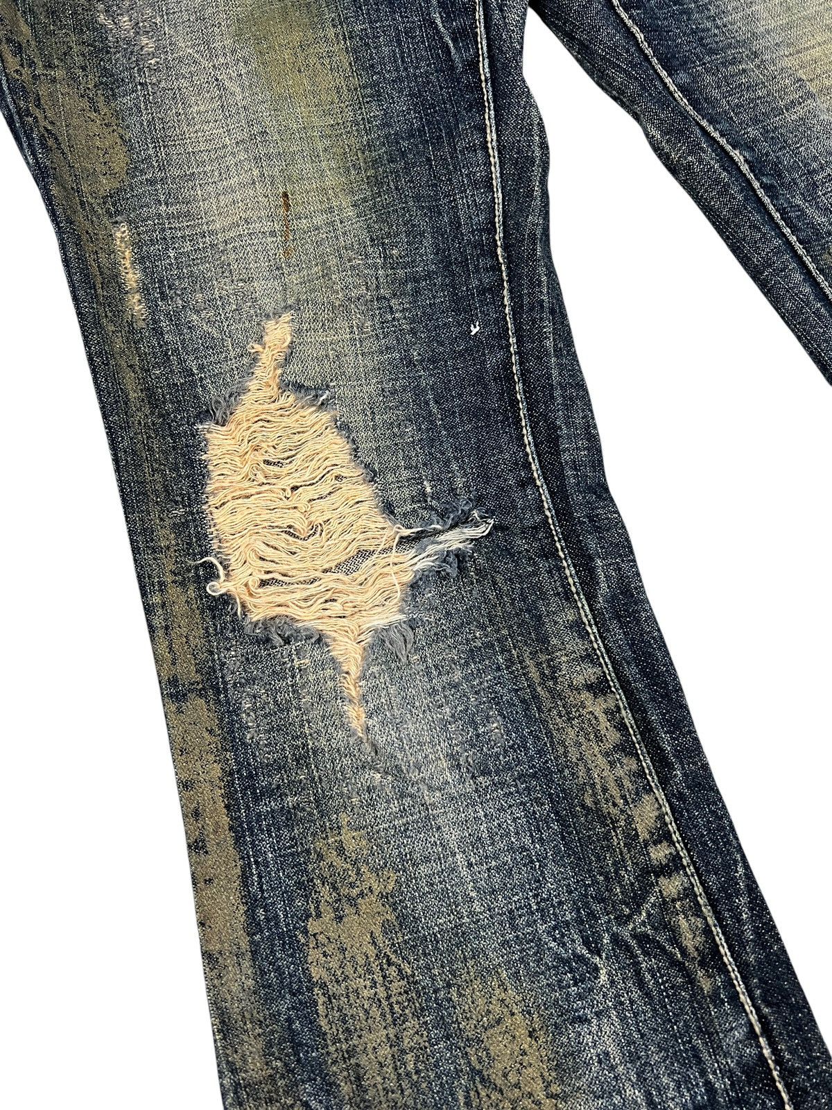 Japanese Brand D.I.A 🇯🇵 Painted Distressed Flare Denim Size 31" - 5 Thumbnail