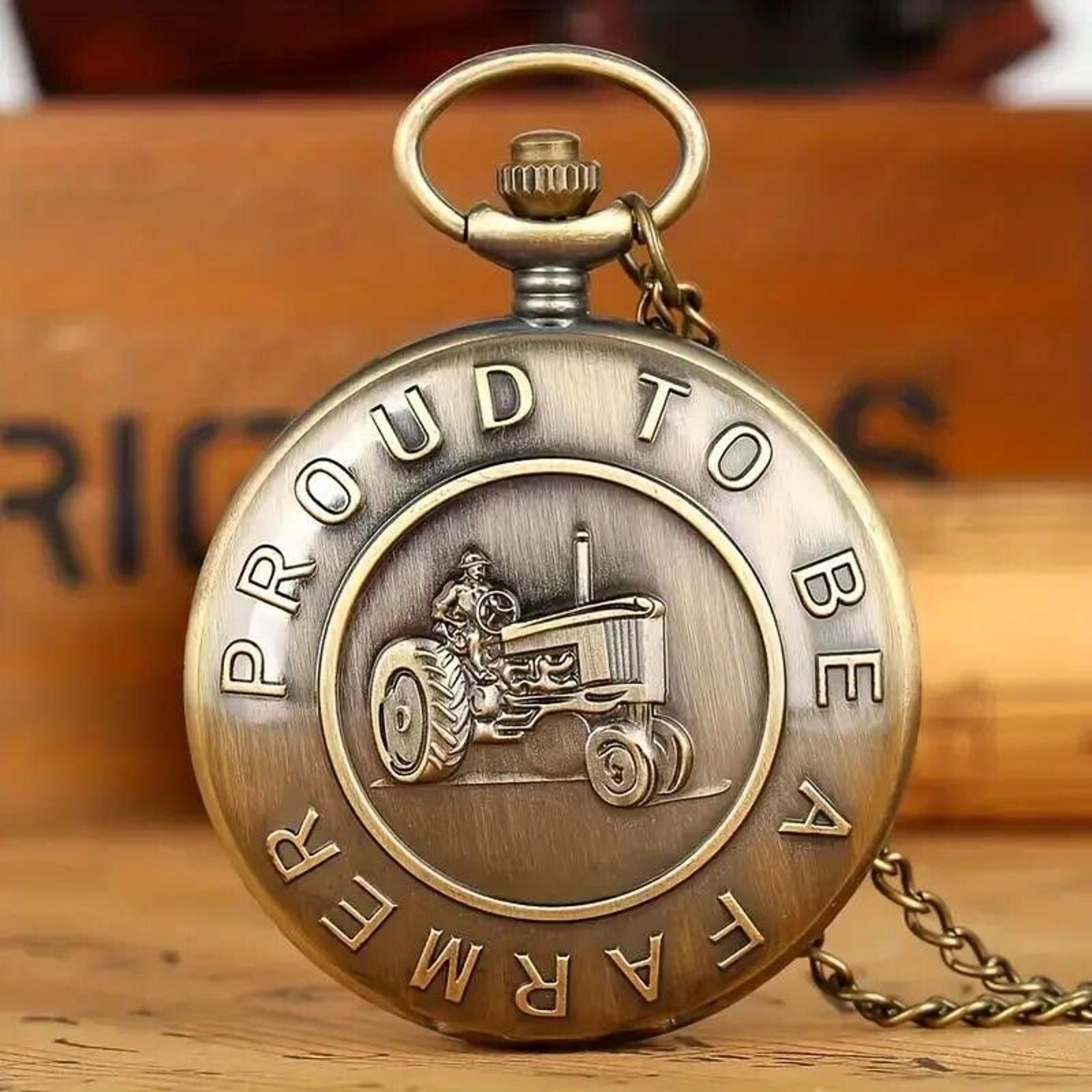 Other 'Proud To Be A Farmer' Quartz Pocket Watch with Chain Size ONE SIZE - 5 Thumbnail