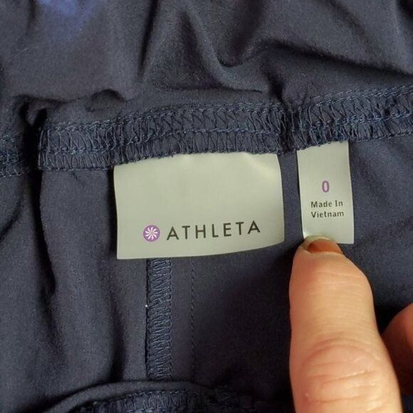 Athleta Athleta Pull-on Elastic Waist Seamed Crease Pocketed Navy Bl Size 25" / US 0 / IT 36 - 4 Thumbnail