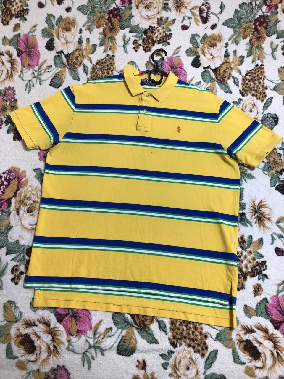 Polo Ralph Lauren Polo Ralph Lauren Yellow Stripe Cotton Polo Men's Size US XL / EU 56 / 4 - 1 Thumbnail