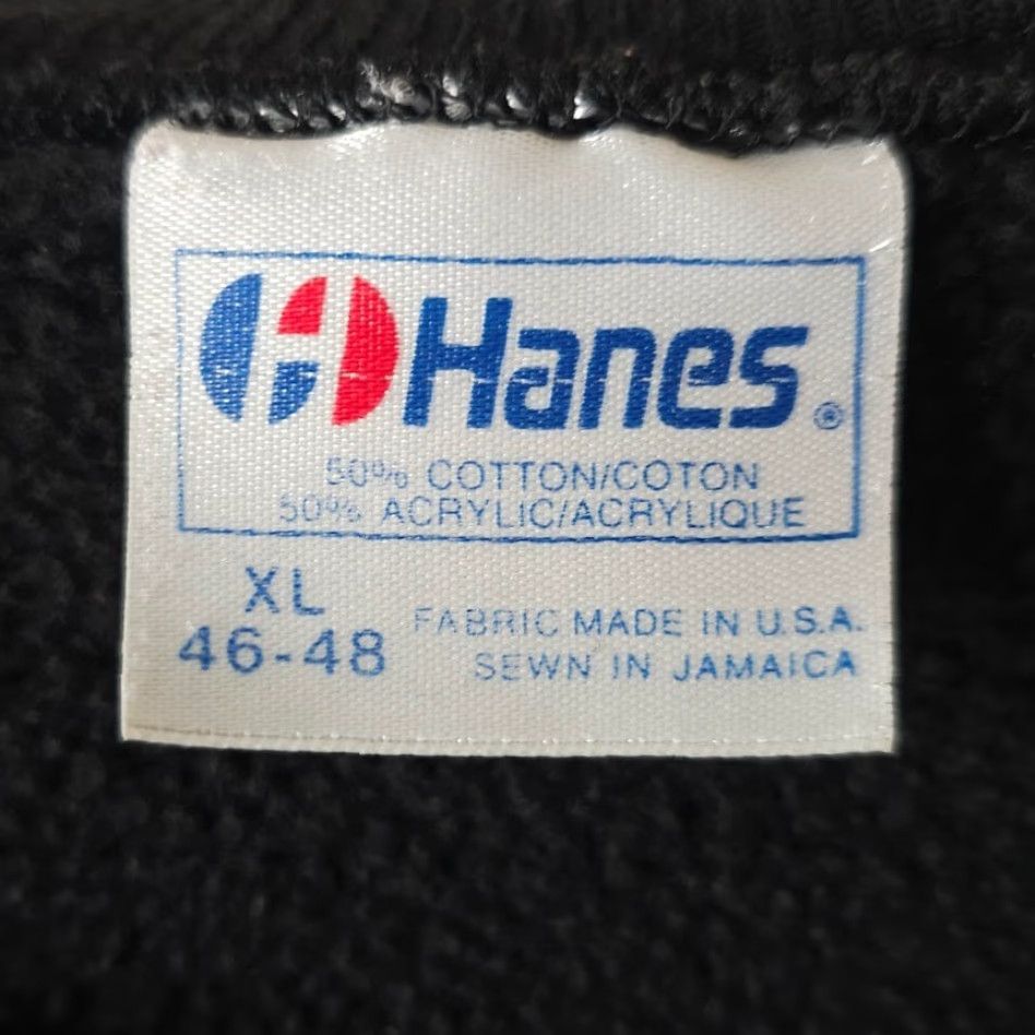 Hanes VINTAGE Hanes Sweatshirt Mens Size Large Black 80s Guam Lights Nightlife USA Shirt Size US L / EU 52-54 / 3 - 6 Thumbnail