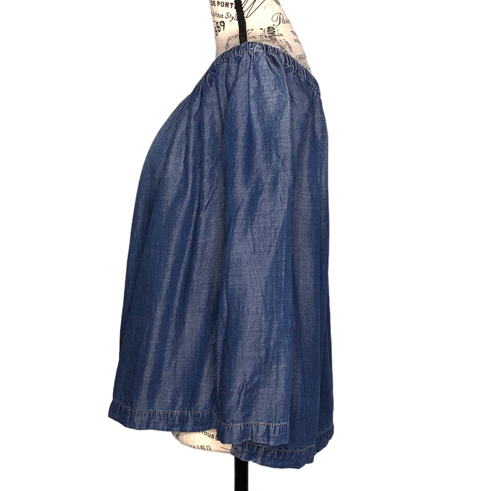 Other Cloth & Stone Off Shoulder Split Sleeve Side Chambray Top Size S / US 4 / IT 40 - 3 Thumbnail