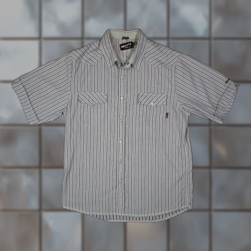 Billabong VINTAGE Billabong Shirt Mens Large Blue Slim Fit Button Up Pearl Snaps Y2K Size US L / EU 52-54 / 3 - 1 Thumbnail