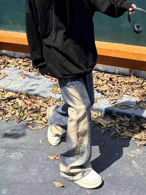 Japanese Brand × Jean Street Hip Hop Spliced Trash Micro Flare Jeans Size US 32 / EU 48 - 3 Thumbnail