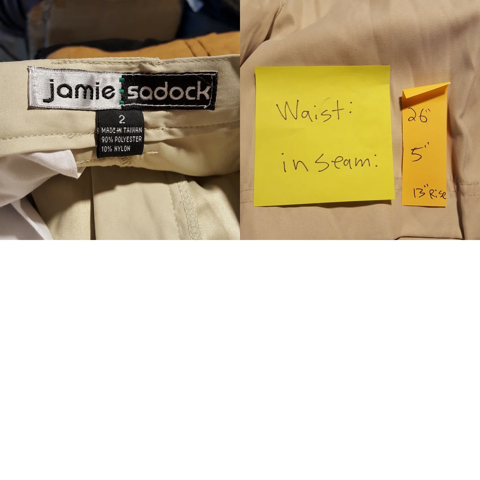 Vintage Jamie Sadock Y2K Khaki Pleated Women's Size 2 Beige Chino Golf Tennis Outdoor Shorts Size 26" / US 2 / IT 38 - 8 Thumbnail