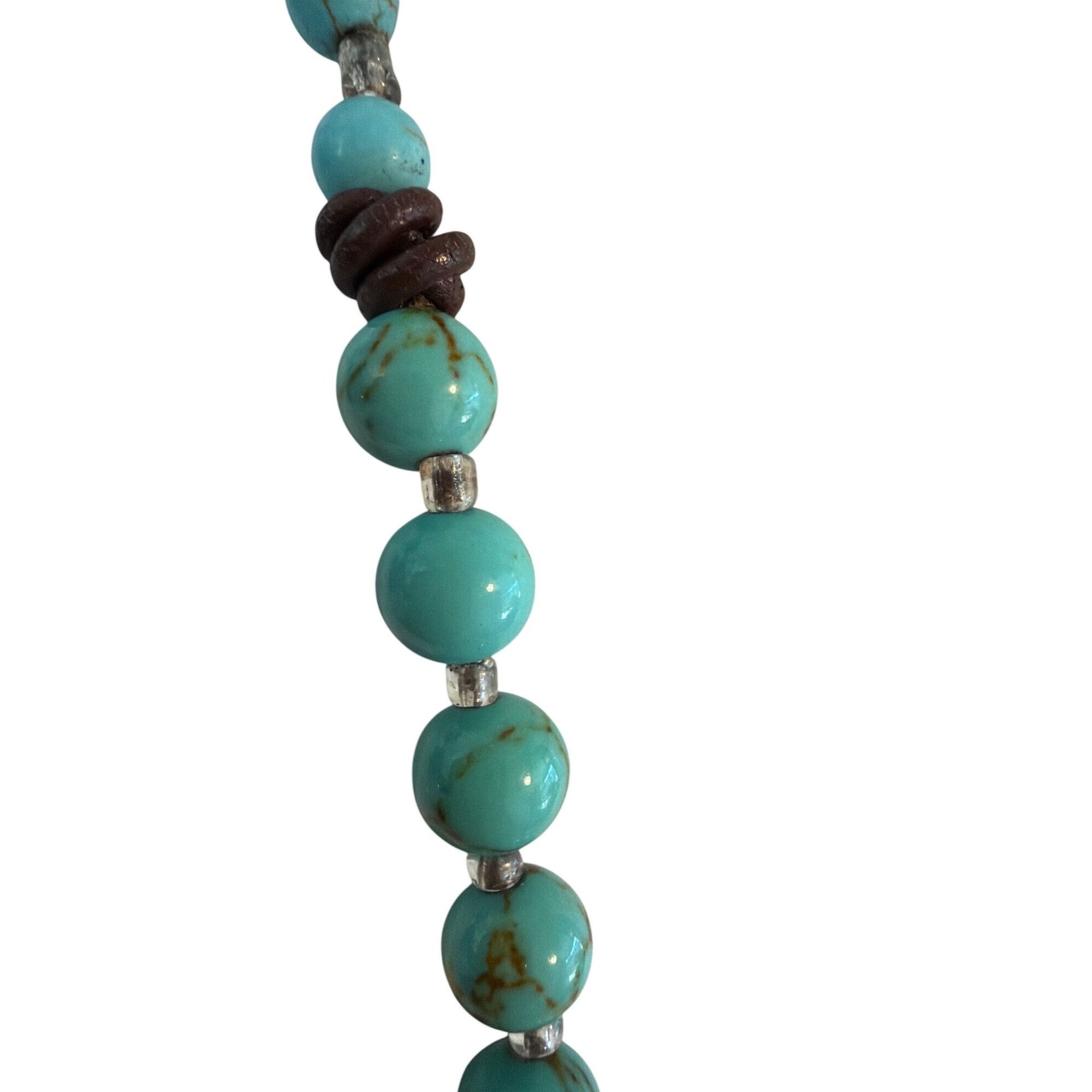 Peyote Bird Vintage Sterling Silver Peyote Bird Turquoise Bead Chunky St Size ONE SIZE - 3 Thumbnail