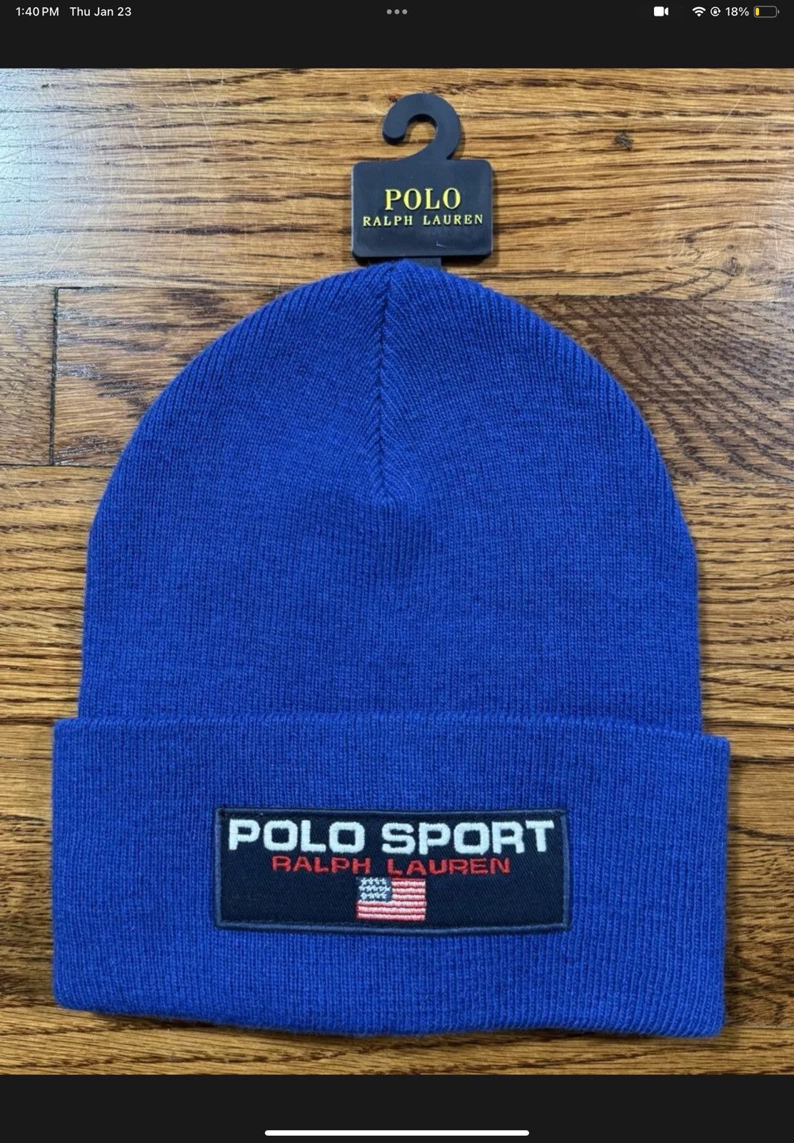 Polo Ralph Lauren Polo Sport Rib-Knit Beanie Polo Ralph Lauren Blue OS NWT Size ONE SIZE - 1 Thumbnail