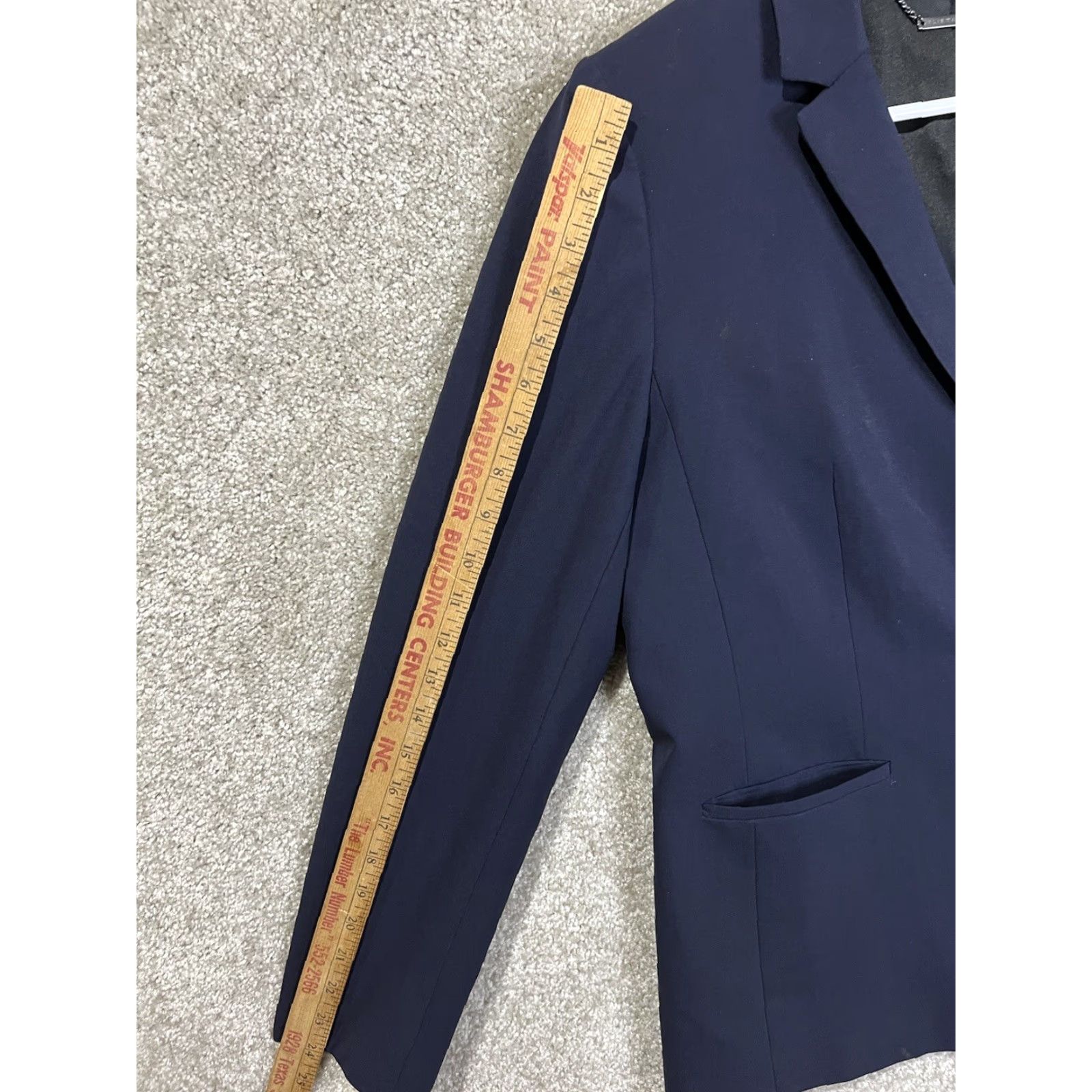 Elie Tahari Navy Blue Blazer Jacket Wool Blend One Button Size 8 Size M / US 6-8 / IT 42-44 - 7 Thumbnail