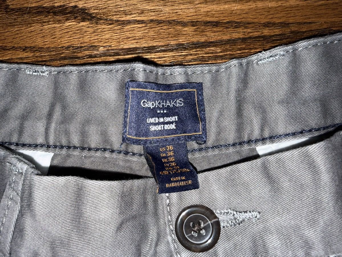 Gap Gap Cotton Drawstring Khaki Shorts 9" Inseam Gray Size 36 Size US 36 / EU 52 - 3 Thumbnail