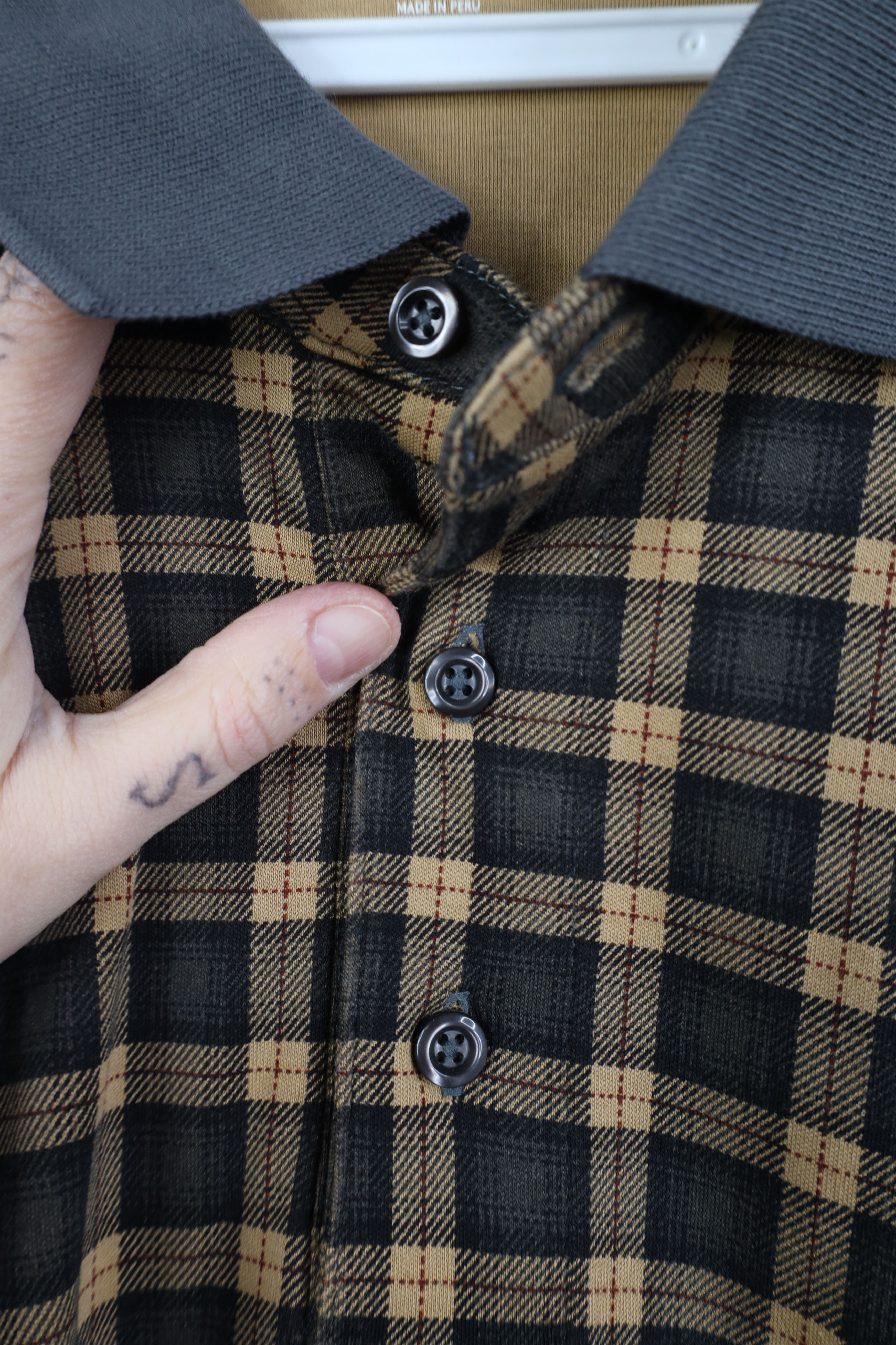 Lands' End Vintage Y2K Lands End Long Sleeve Polo Shirt Plaid Cotton Size US XL / EU 56 / 4 - 4 Thumbnail
