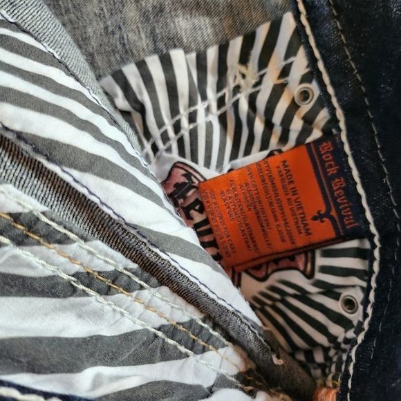Rock Revival Rock Revival Embellished Straight Sz. 27 Blue Jeans Size 27" / US 4 / IT 40 - 10 Thumbnail