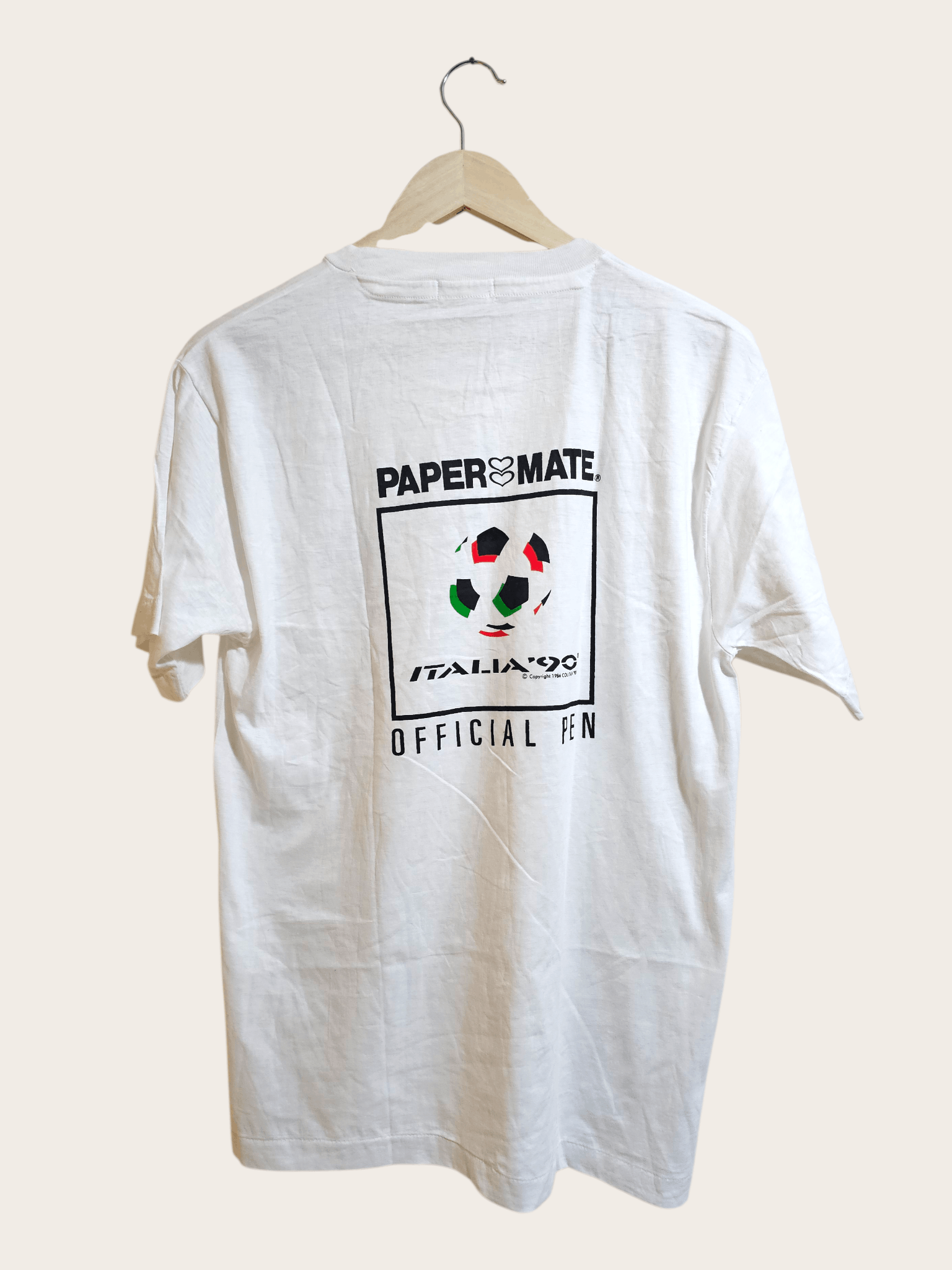 Vintage Italy 90's World Cup Paper Mate Sponsor Tee Size US L / EU 52-54 / 3 - 4 Thumbnail