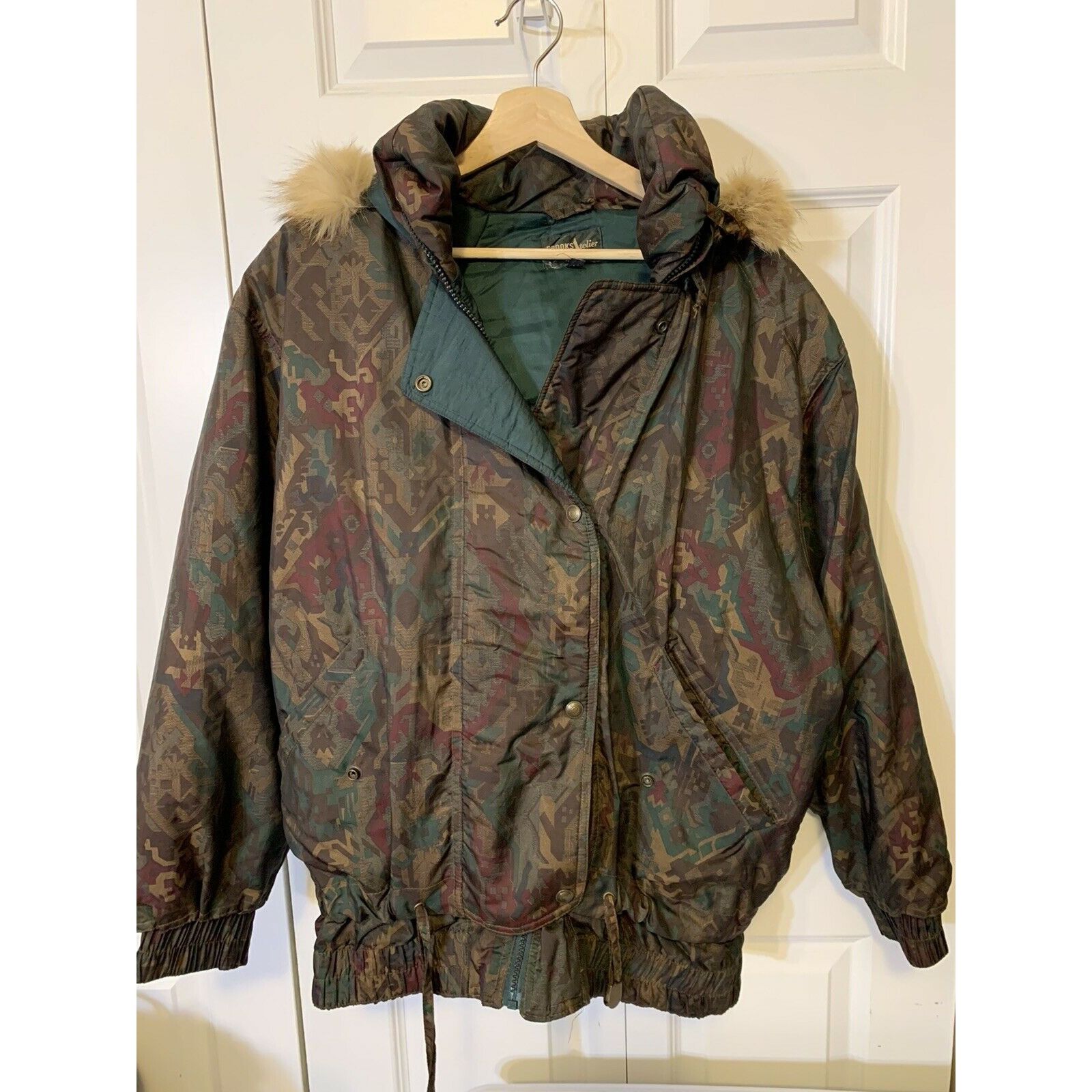 Other Vtg Brooks Atelier Jacket Woman’s Sz M Green Brown Camo Nylo Size M / US 6-8 / IT 42-44 - 3 Thumbnail