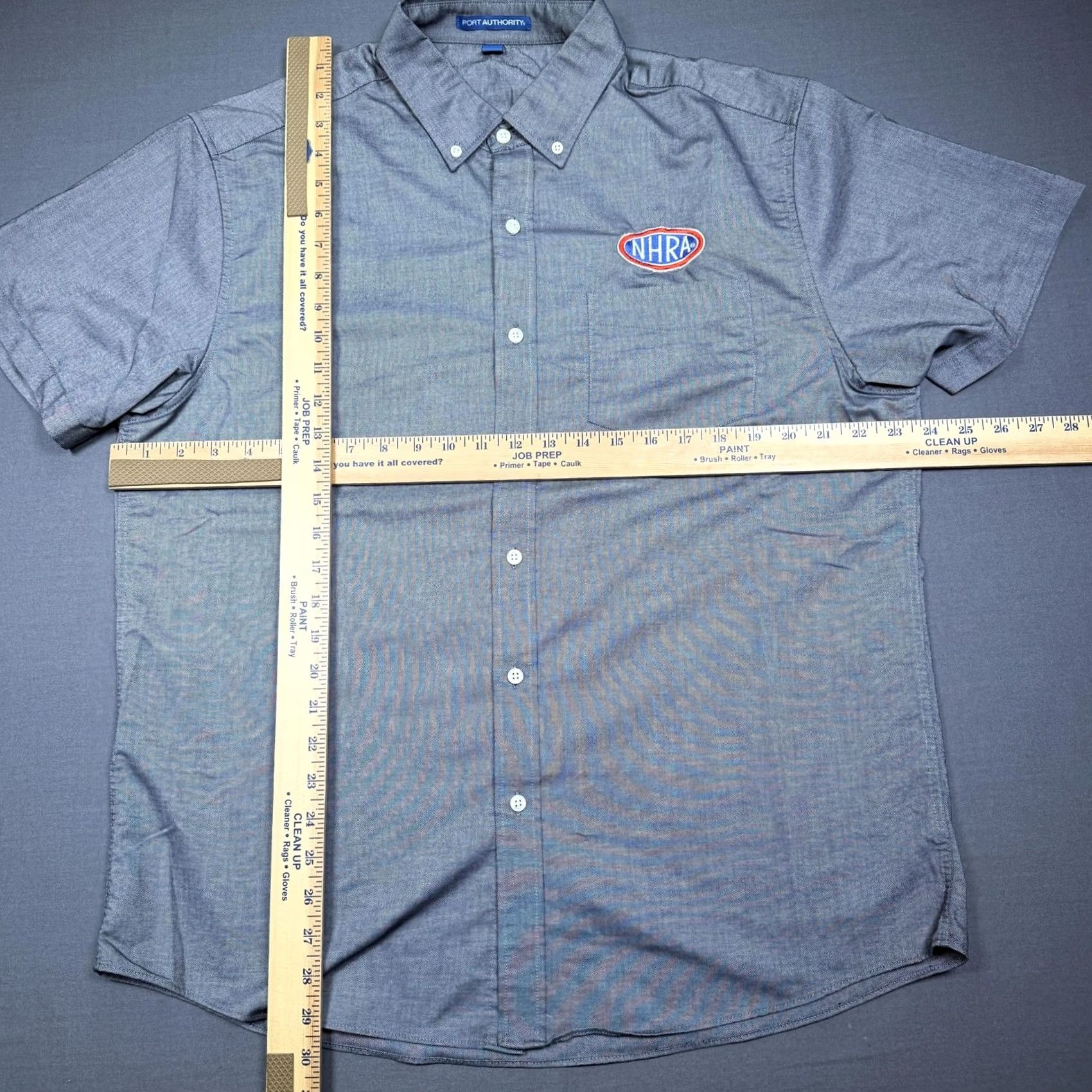 Port Authority Port Authority Shirt Mens Large Gray NHRA Embroidered Short Sleeve Button-Up Size US L / EU 52-54 / 3 - 5 Thumbnail