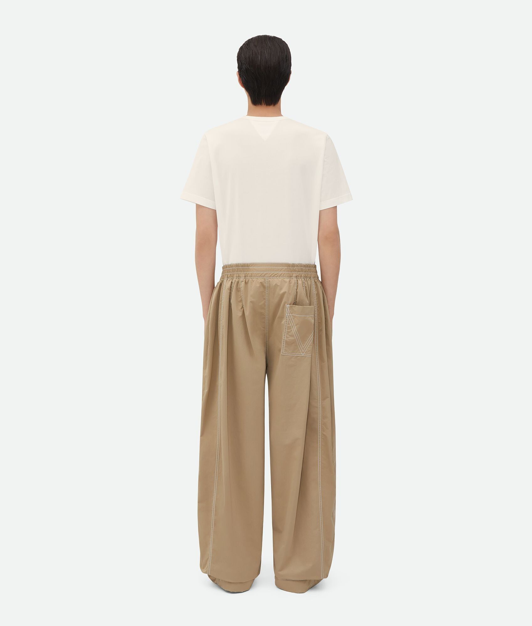 Bottega Veneta o1bcso1str0725 Elasticated Tech Nylon Trousers in Sesame Size US 36 / EU 52 - 3 Thumbnail