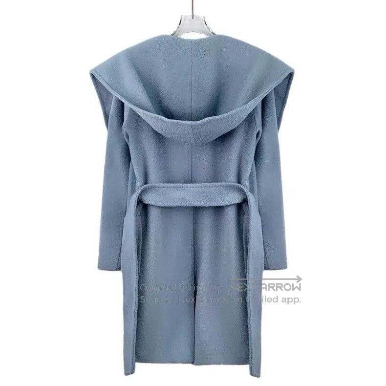 Max Mara Max Mara Blue Camel Hair Hooded Belted Coat Size S / US 4 / IT 40 - 2 Thumbnail