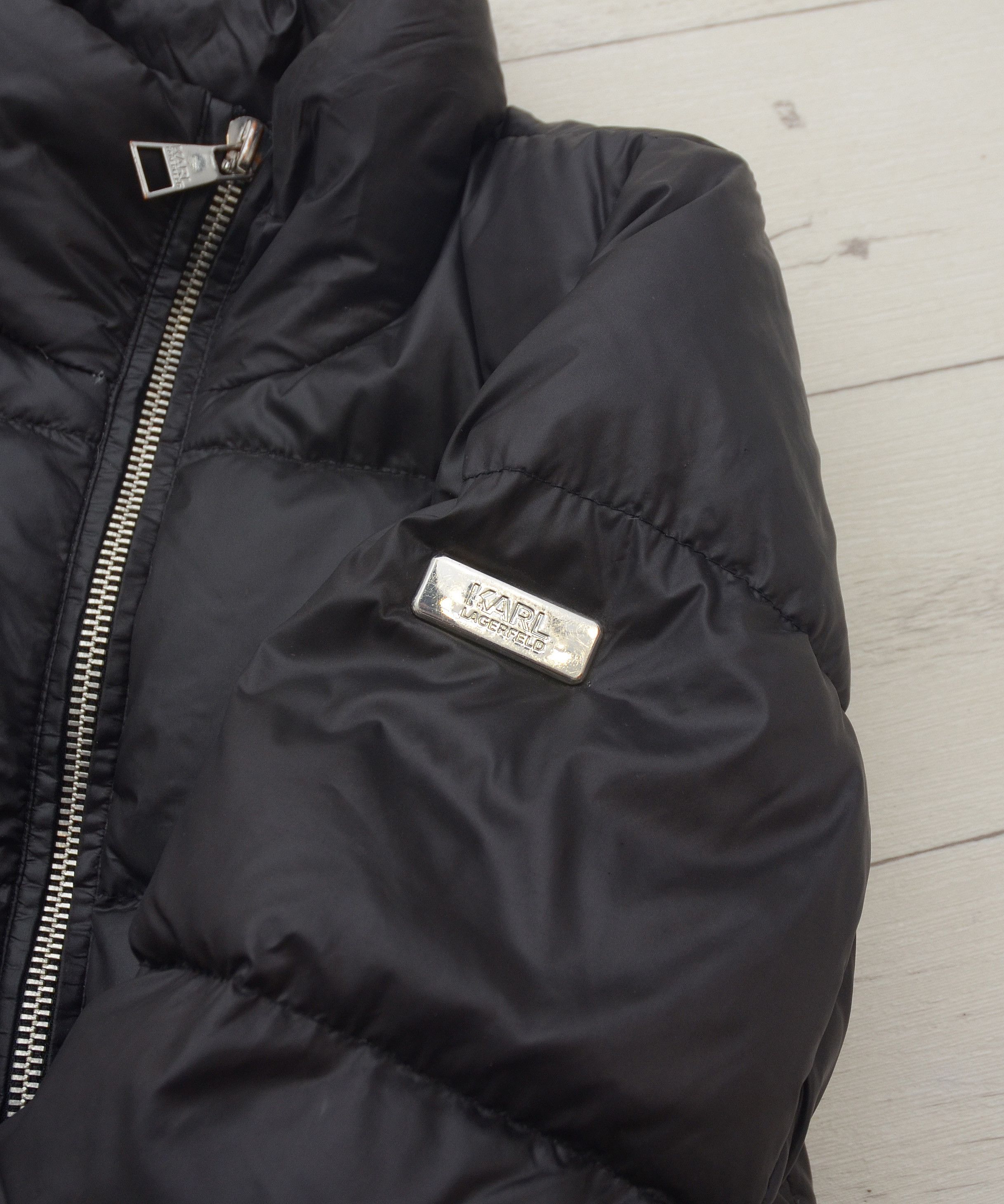 Karl Lagerfeld Karl Lagergeld Puffer Black Down Jacket Size M / US 6-8 / IT 42-44 - 7 Thumbnail