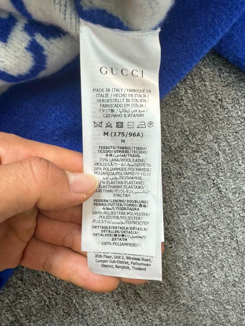 Gucci GucciNew blue plush jacquard full logo hoodie 2503-Nextarro Size US M / EU 48-50 / 2 - 4 Thumbnail