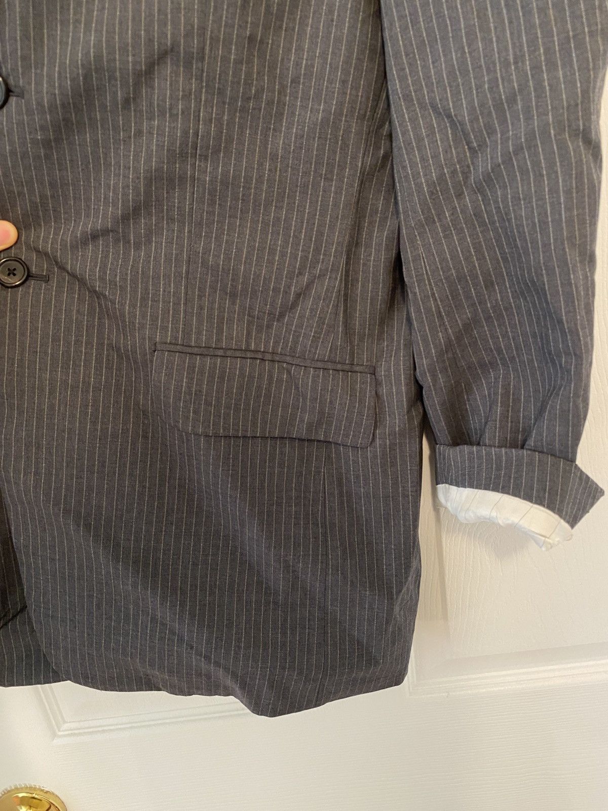 Prada 03aw grey pinstriped wool blazer Size 48R - 5 Thumbnail