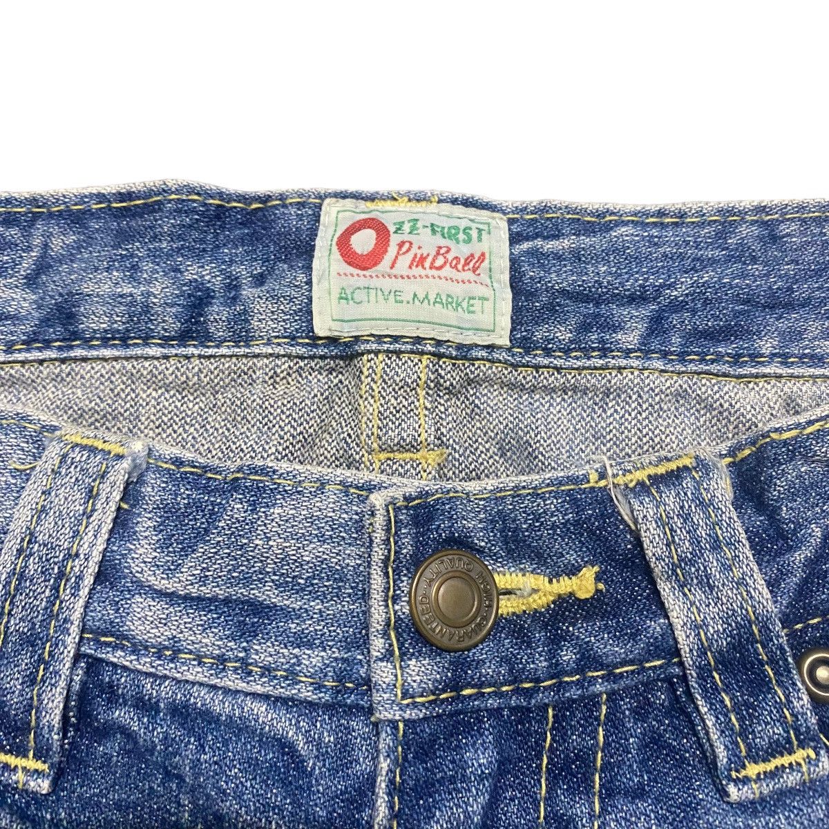 Japanese Brand Ozz-First Pinball Denim Flare Jeans Trashed Size US 30 / EU 46 - 10 Thumbnail