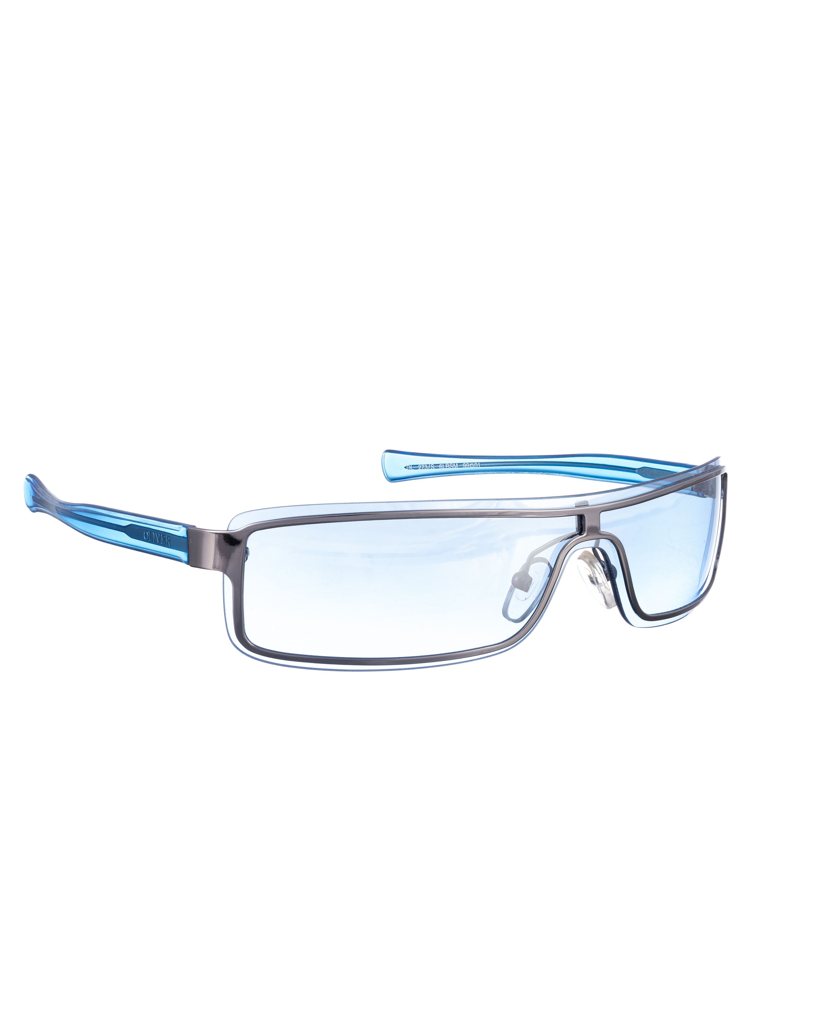 Valentino Oliver by Valentino '00s Mirror Blue Sheer Sunglasses Size ONE SIZE - 2 Thumbnail