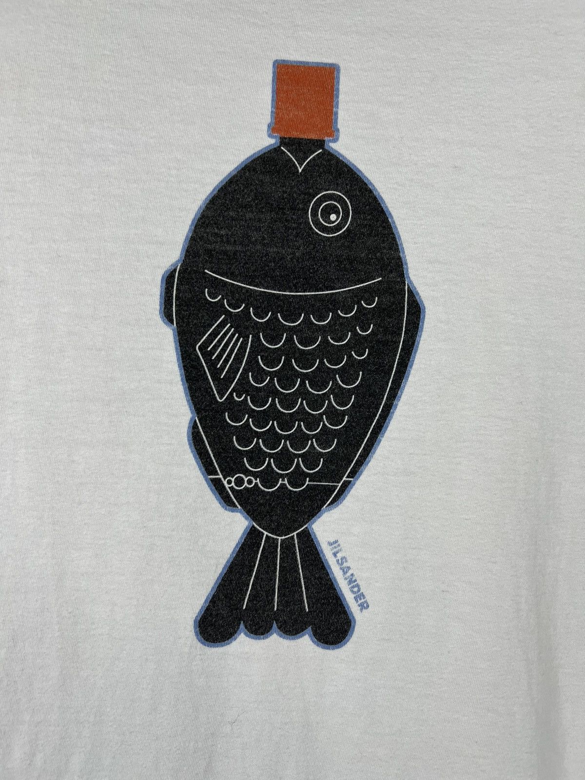 Designer × Jil Sander 2012 Jil Sander Fish Bottle Graphic Tee Made in Italy white Size US M / EU 48-50 / 2 - 4 Thumbnail
