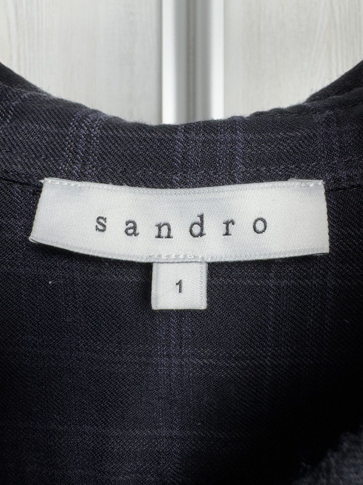 Sandro Sandro Paris Checkered Wool Cotton Short Shirt Dress size 1 Size S / US 4 / IT 40 - 9 Thumbnail