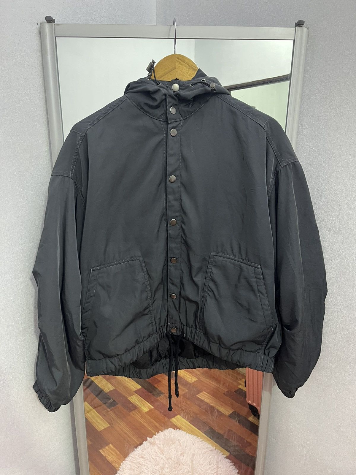 Japanese Brand Double Name Hooded Snap Jacket Boxy Black Size US L / EU 52-54 / 3 - 1 Thumbnail