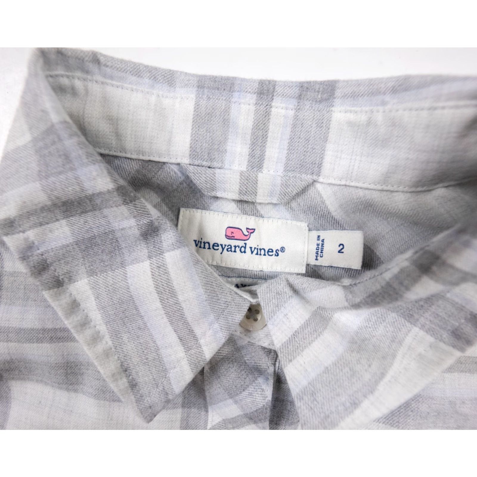 Vineyard Vines Vineyard Vines Shirt Womens 2 Gray Button Up Long Sleeve Relaxed Plaid Ladies Size XS / US 0-2 / IT 36-38 - 5 Thumbnail