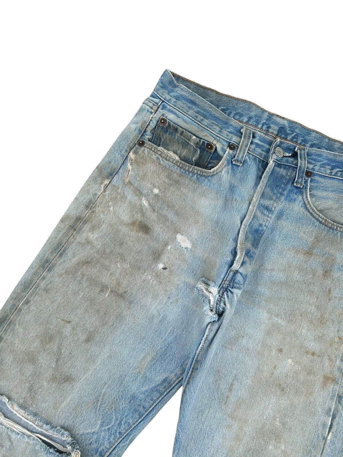 Kapital 80's THRASHED Levis 6 Selvedge Distressed Dirty Denim Jeans Size US 30 / EU 46 - 5 Thumbnail