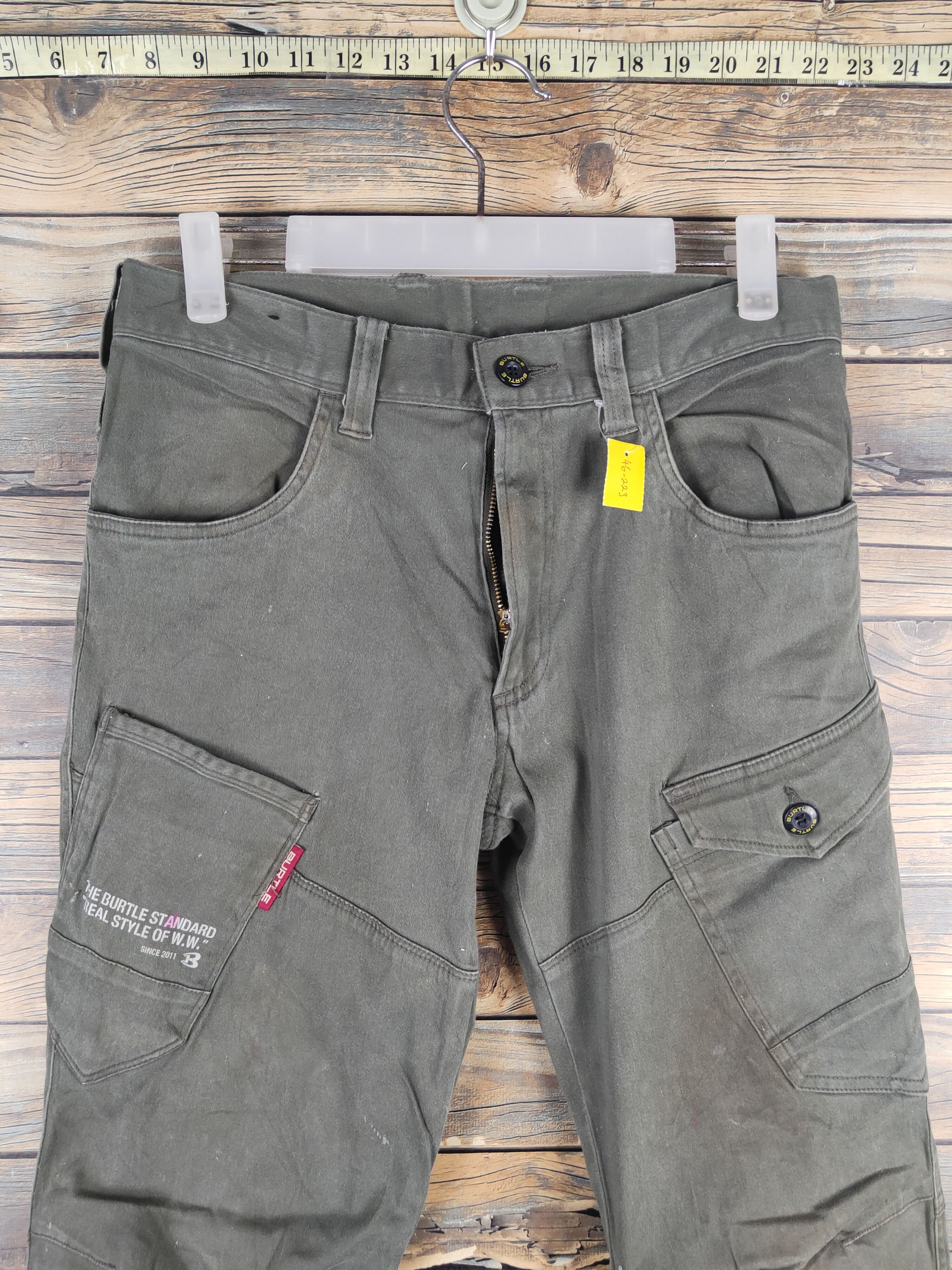 Japanese Brand DL Burtle Army Green Multipocket Cargo Pants #46-223T Size US 30 / EU 46 - 2 Thumbnail
