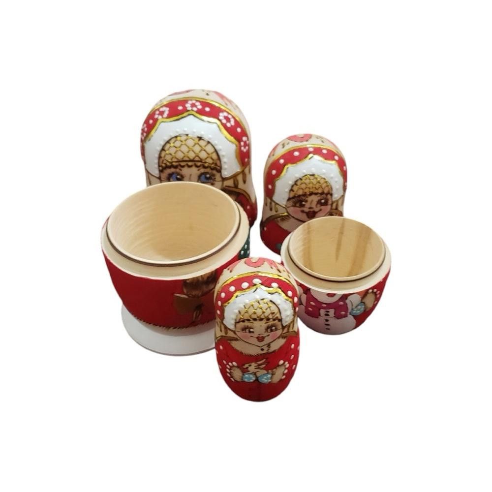 Designer Russian Christmas Nesting Doll 8” Handcrafted Size ONE SIZE - 9 Thumbnail