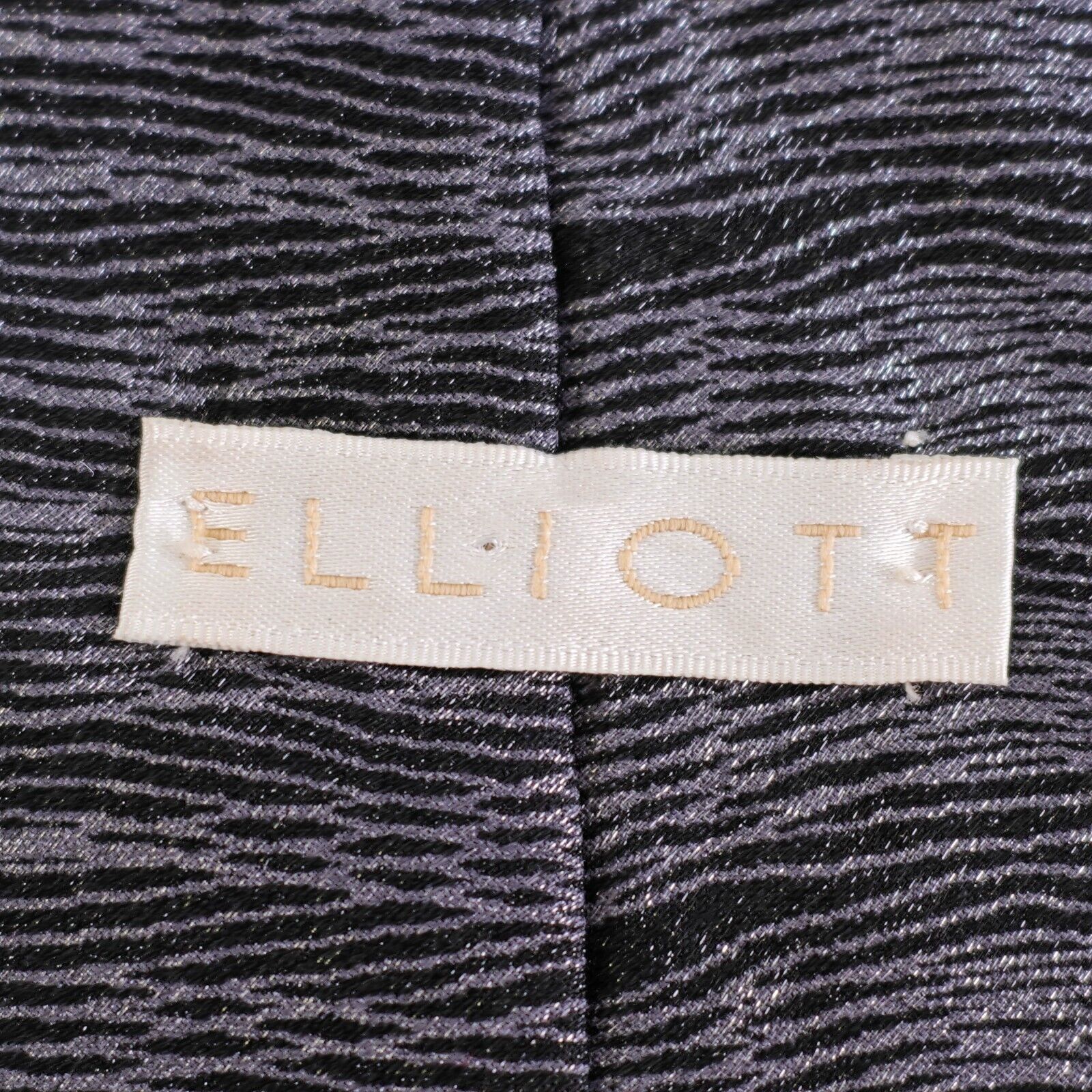 Elliott Peter Elliott Abstract Black Silver Print Silk Tie Size ONE SIZE - 3 Thumbnail