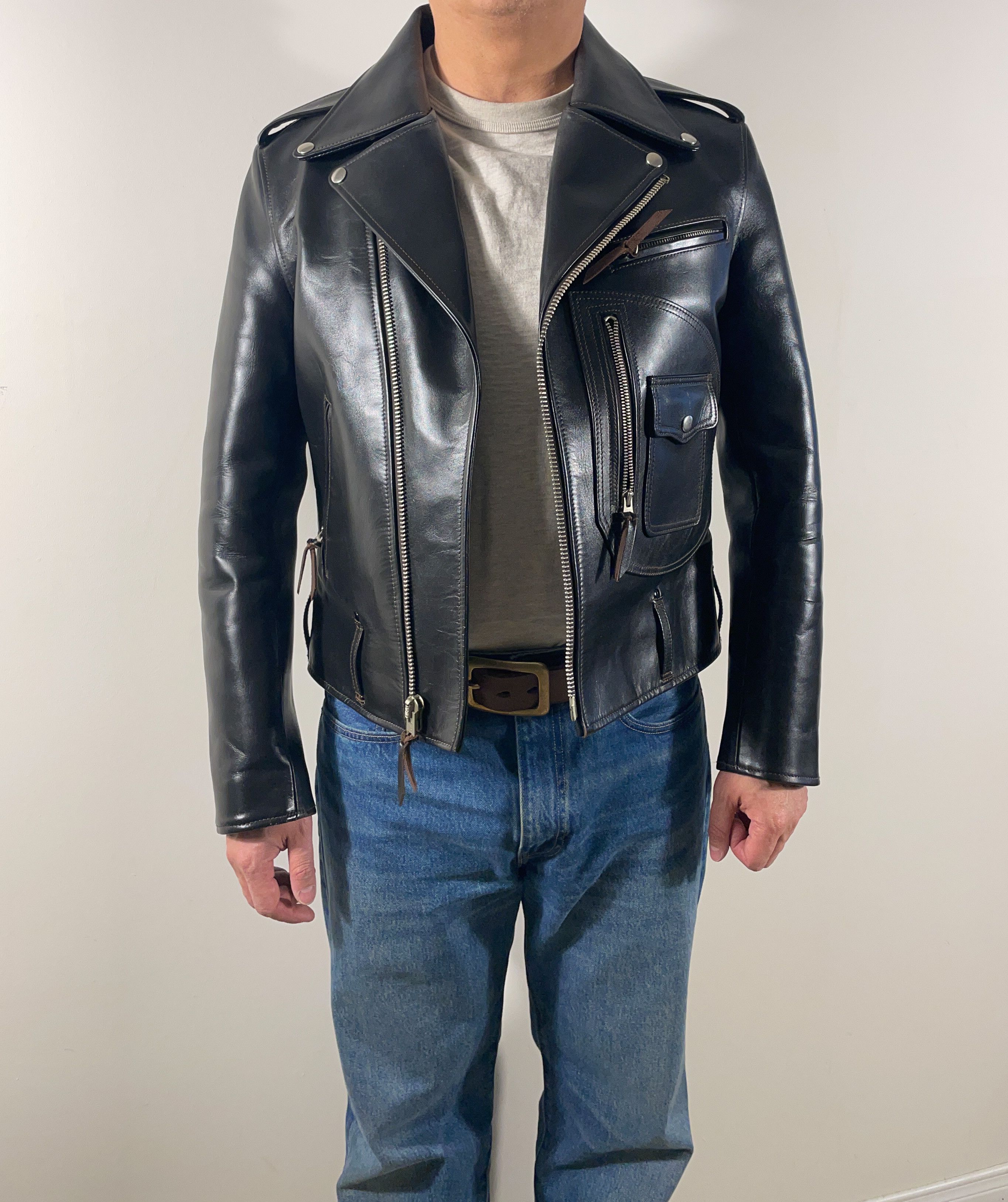 Y'2 Leather Y2 Leather D-Pocket Motorcycle Jacket (HR-55) - Size 42 Size US L / EU 52-54 / 3 - 1 Thumbnail